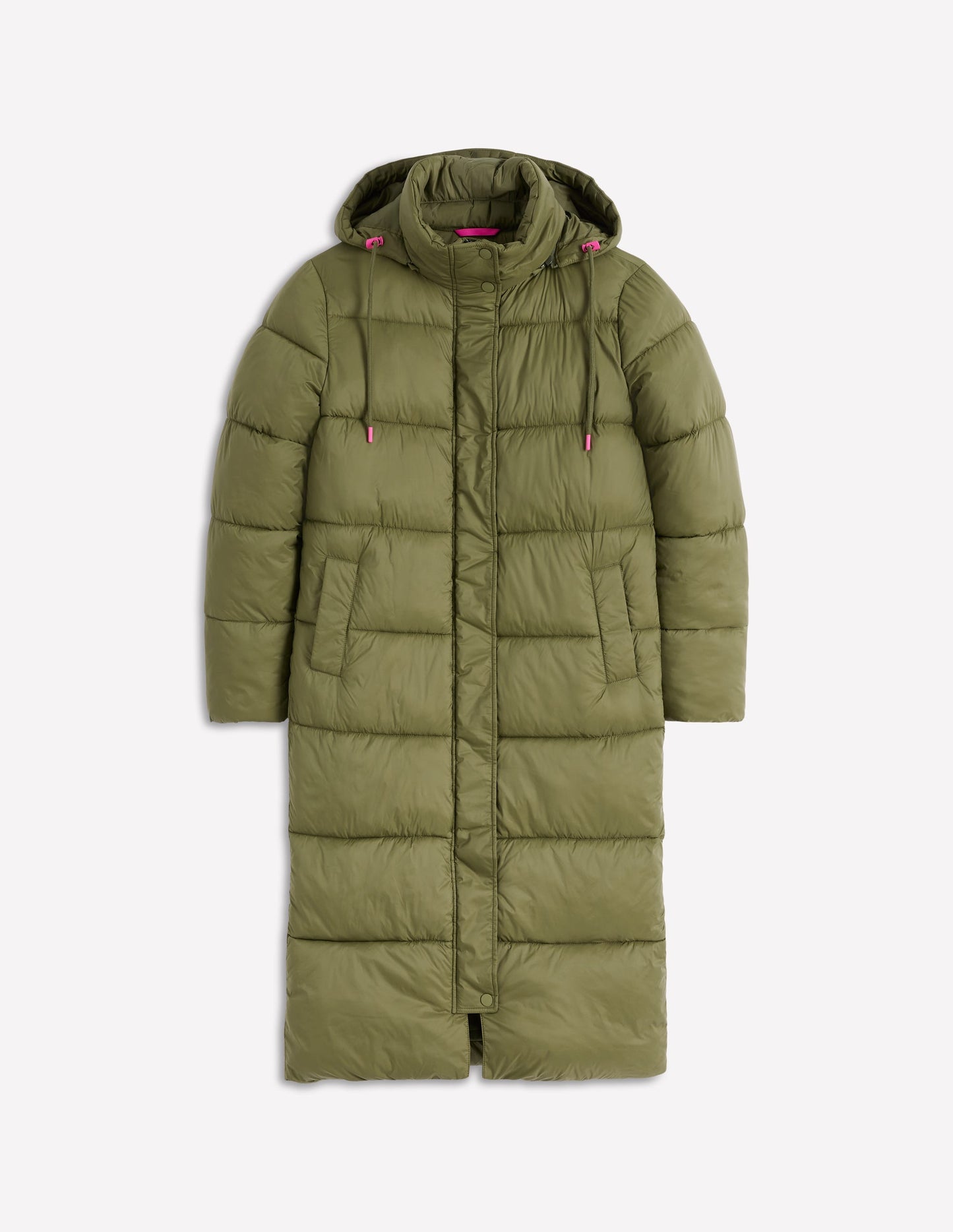Longline Padded Coat-Woodland Green