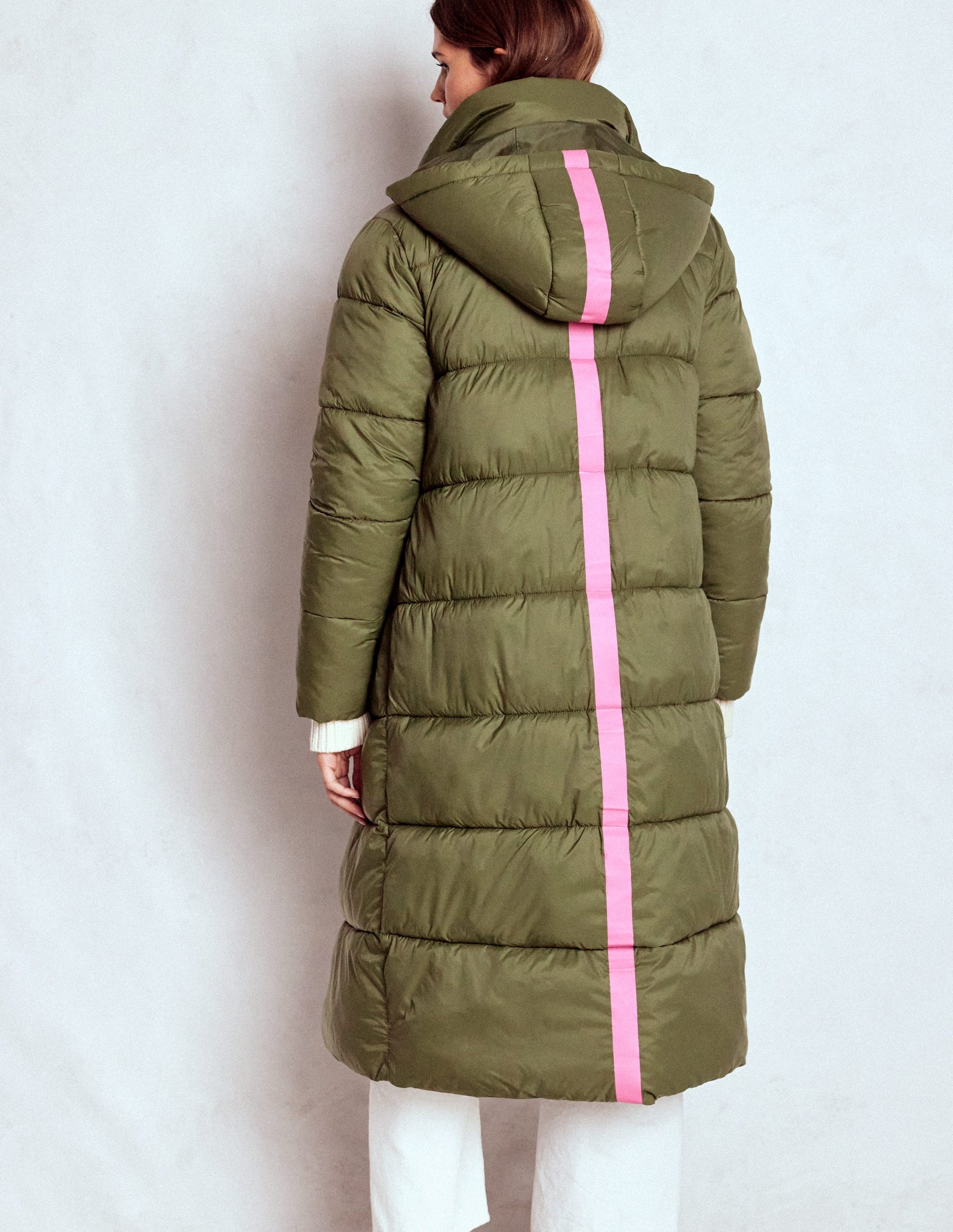Longline Padded Coat-Woodland Green-5