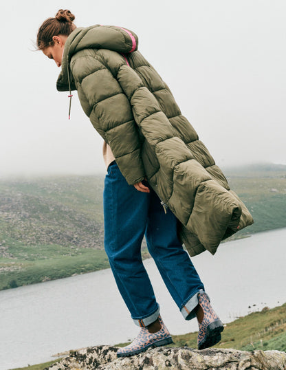 Longline Padded Coat-Woodland Green-2