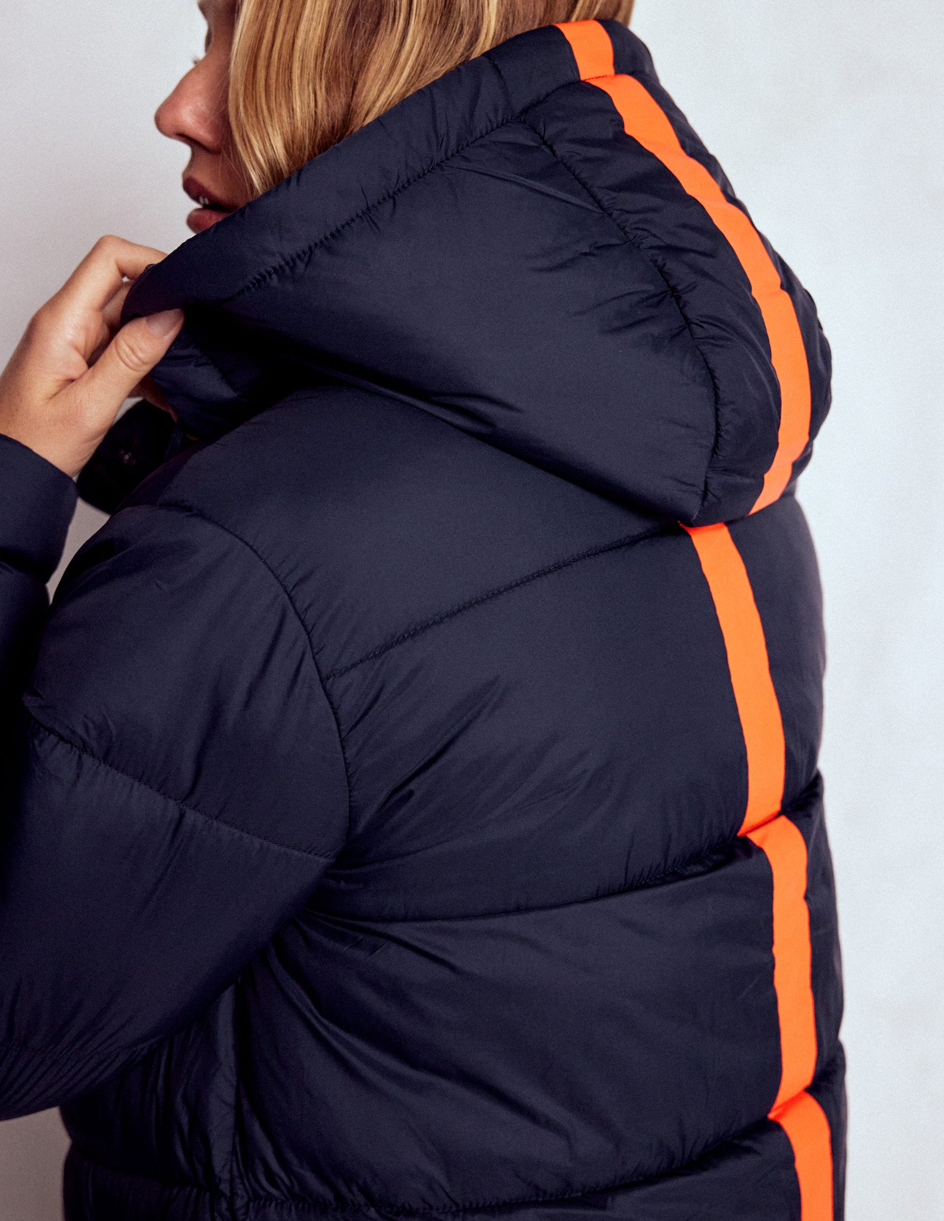 Longline Padded Coat-Navy-6