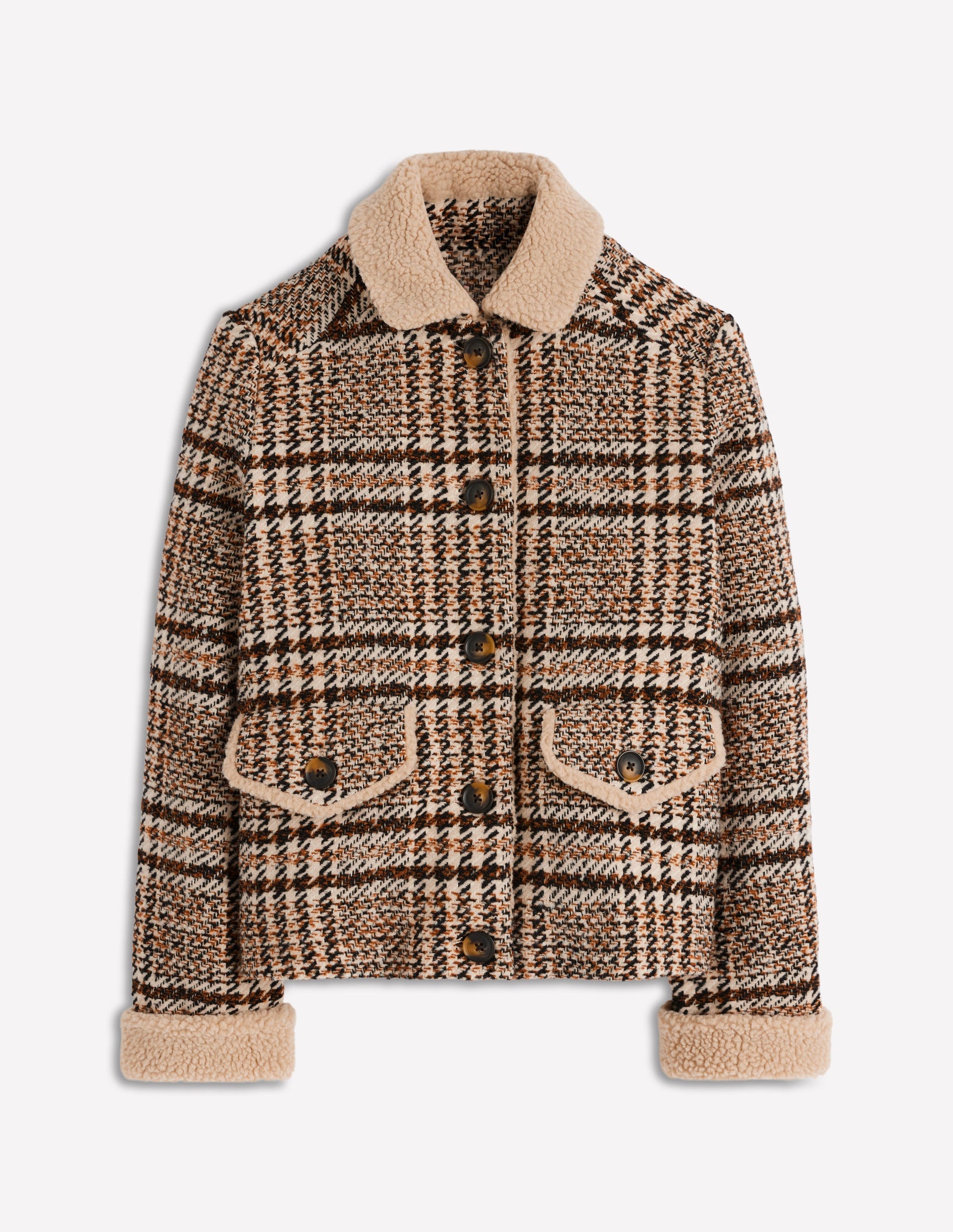 Stirling Check Coat-Ivory, Brown & Black Check-6