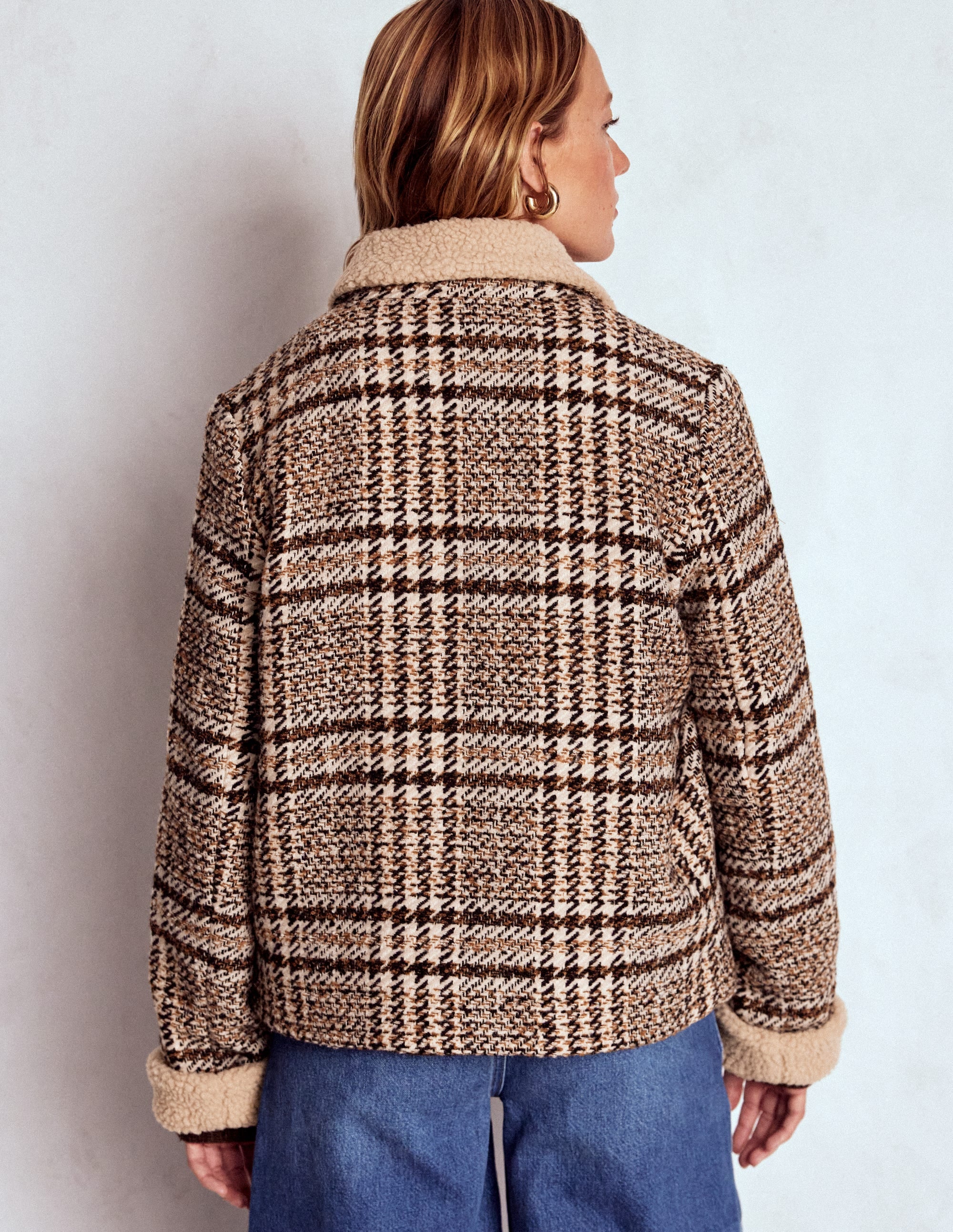 Stirling Check Coat-Ivory, Brown & Black Check - Image 3