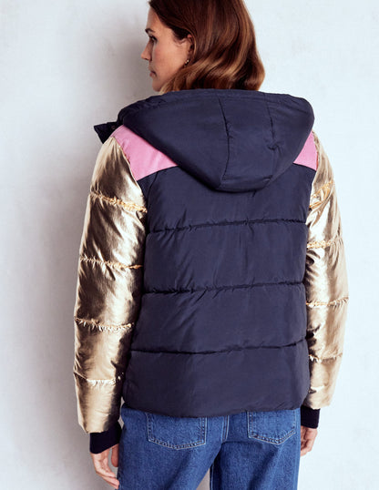 Padded Puffer Coat-Navy, Colourblock-3