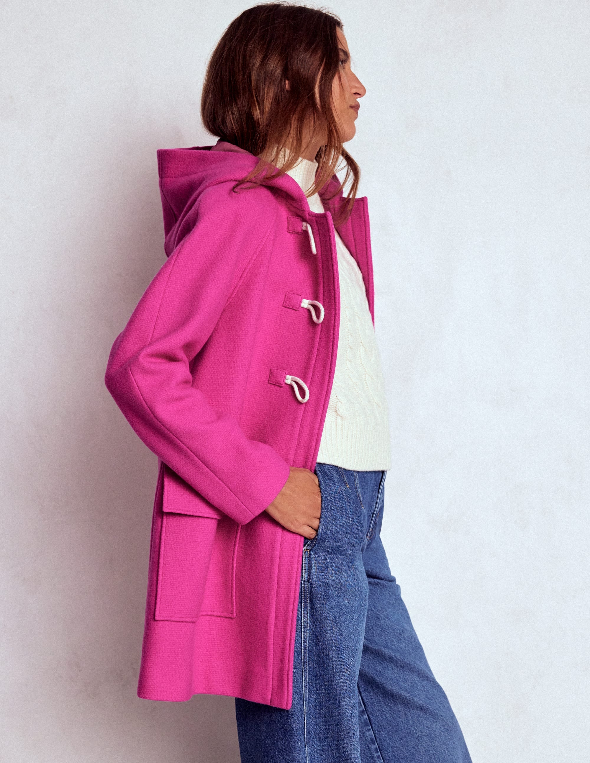 Swing Duffle Coat-Pink Peony | Boden USA