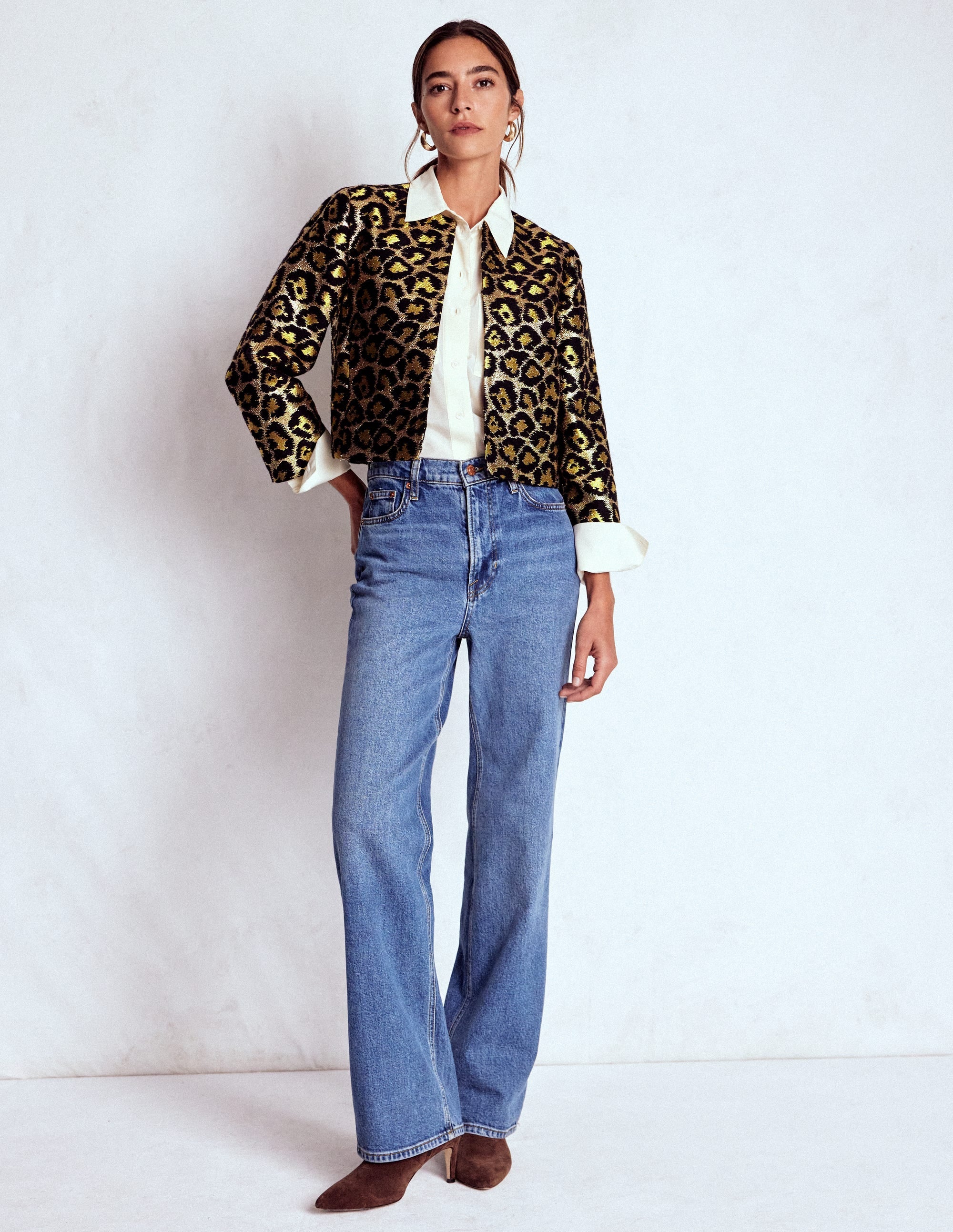 Jacquard Leopard Jacket-Leopard, Lurex Jacquard - Image 4