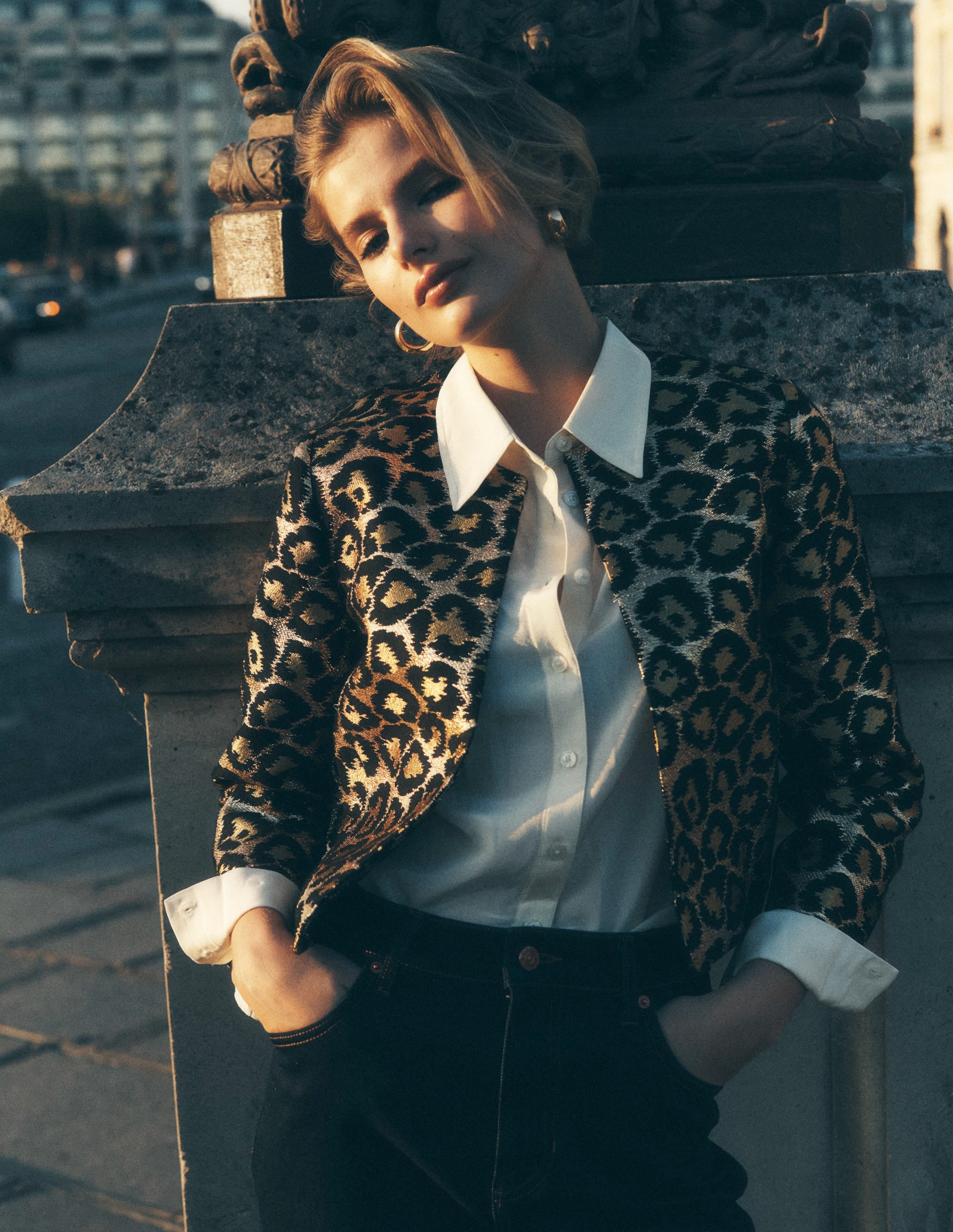 Jacquard Leopard Jacket-Leopard, Lurex Jacquard - Image 7