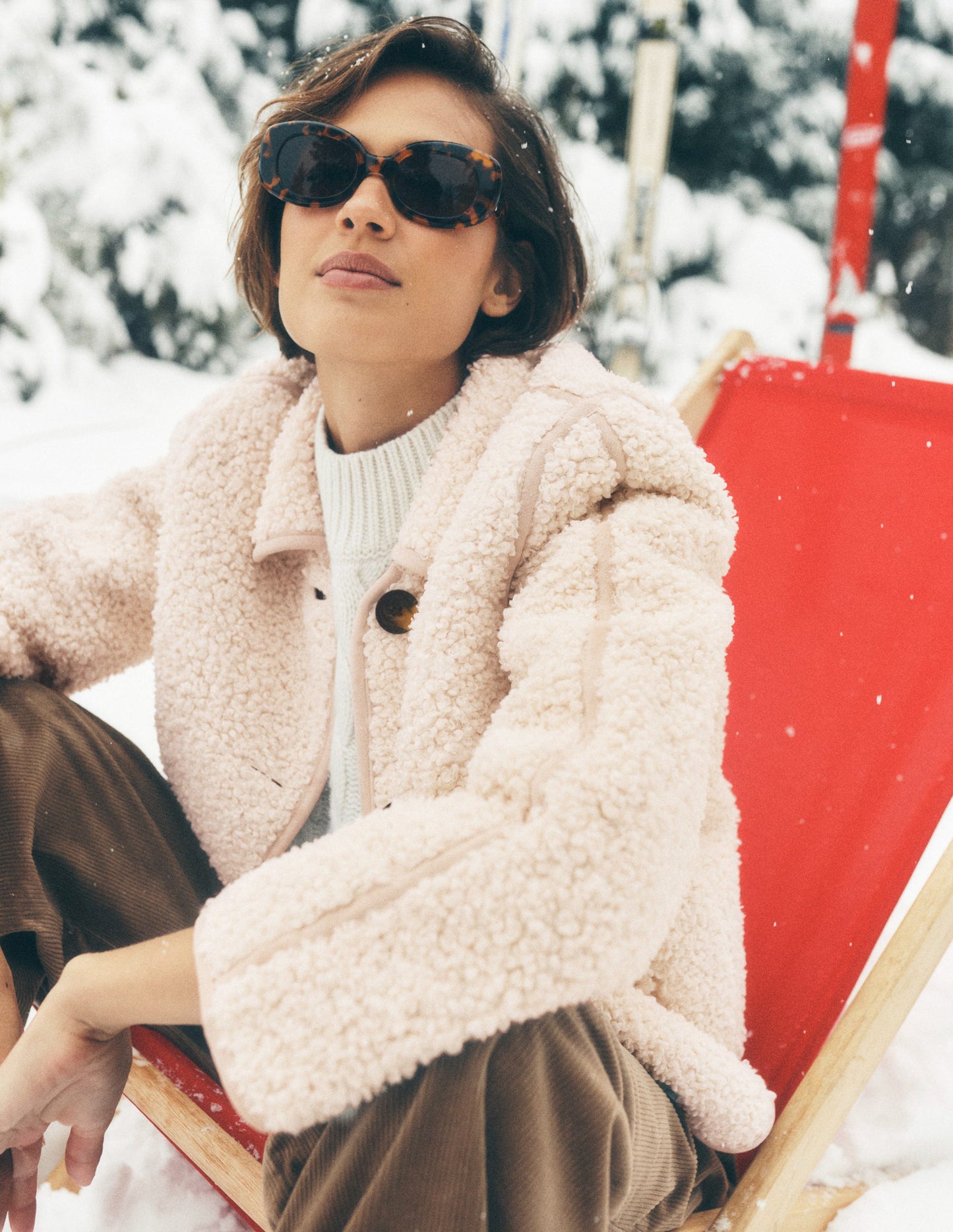 Borg Jacket-Curly Natural Borg