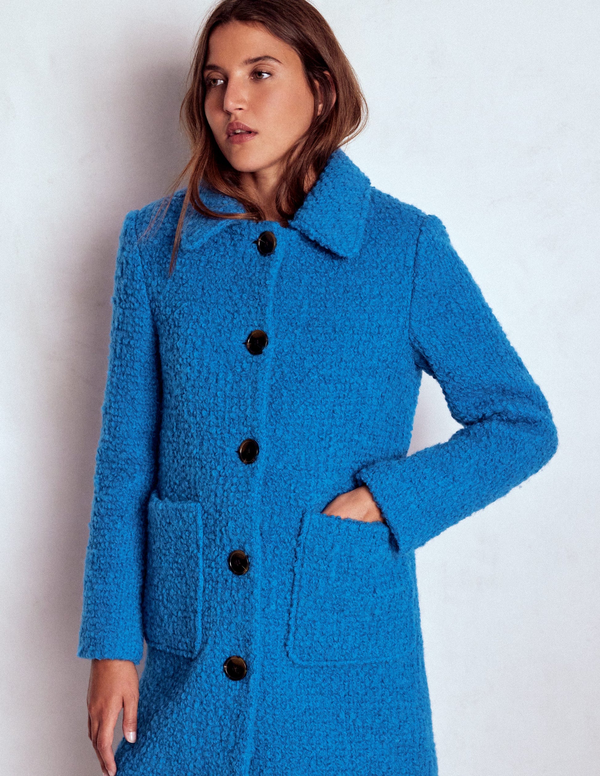 Carlisle Textured Coat-Cobalt Blue | Boden USA Carlisle Textured Coat-Cobalt Blue | Boden USA