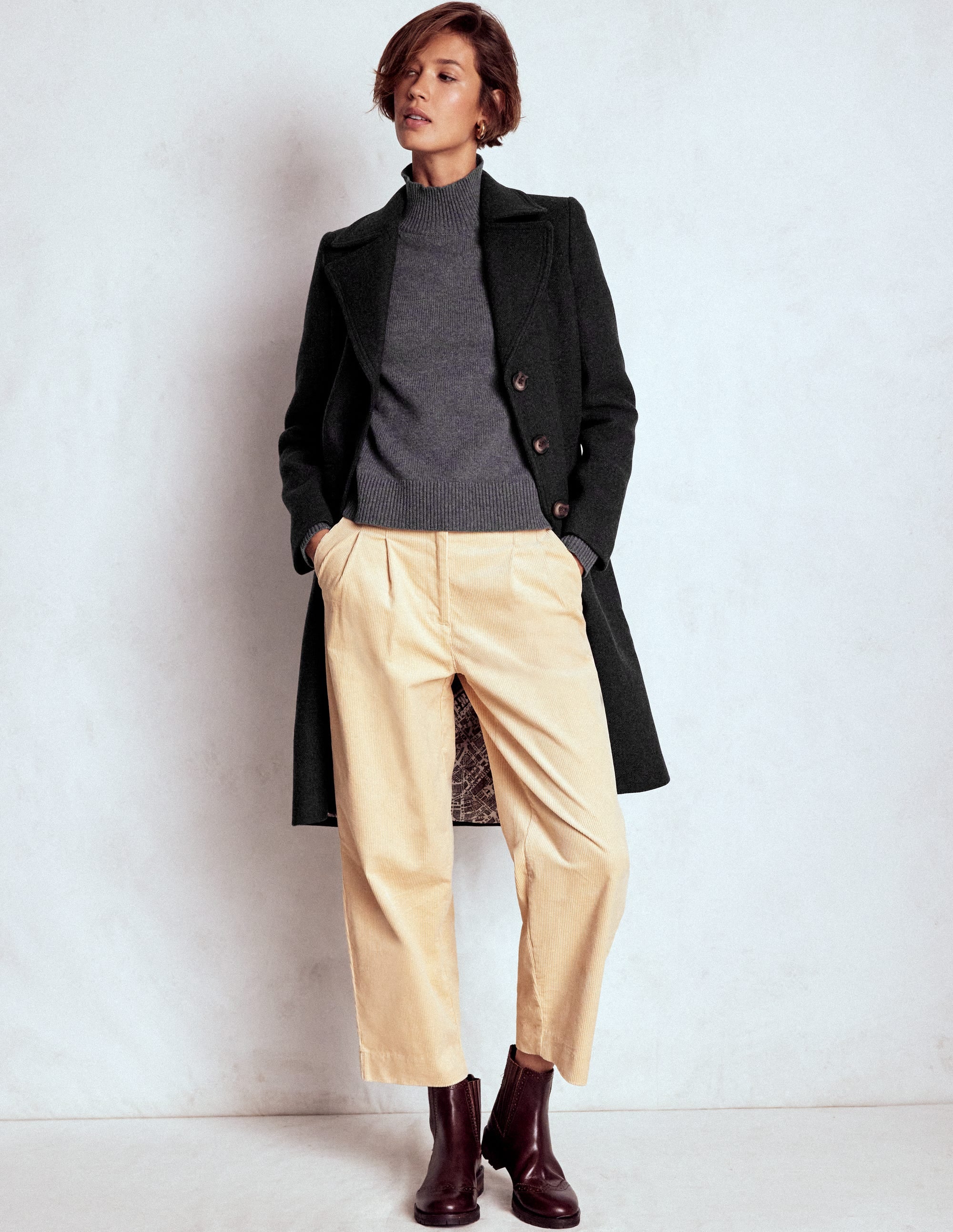 Newport Wool Coat-Charcoal Marl - Image 1