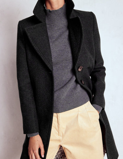 Newport Wool Coat-Charcoal Marl-2