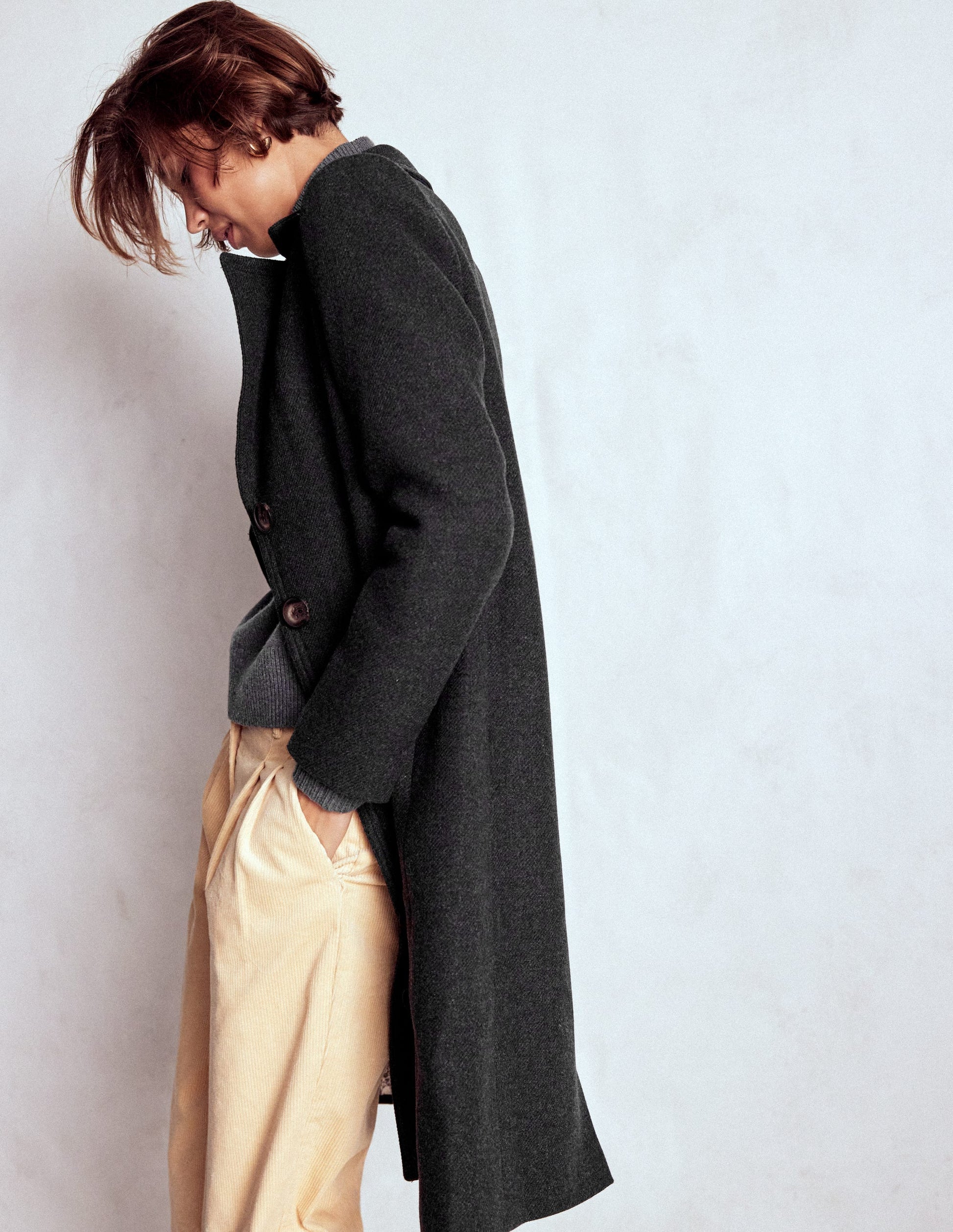 Newport Wool Coat-Charcoal Marl-4