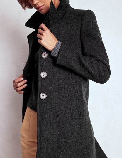Newport Wool Coat-Charcoal Marl-5
