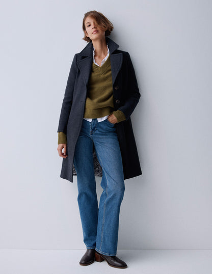 Newport Wool Coat-Charcoal Marl-6