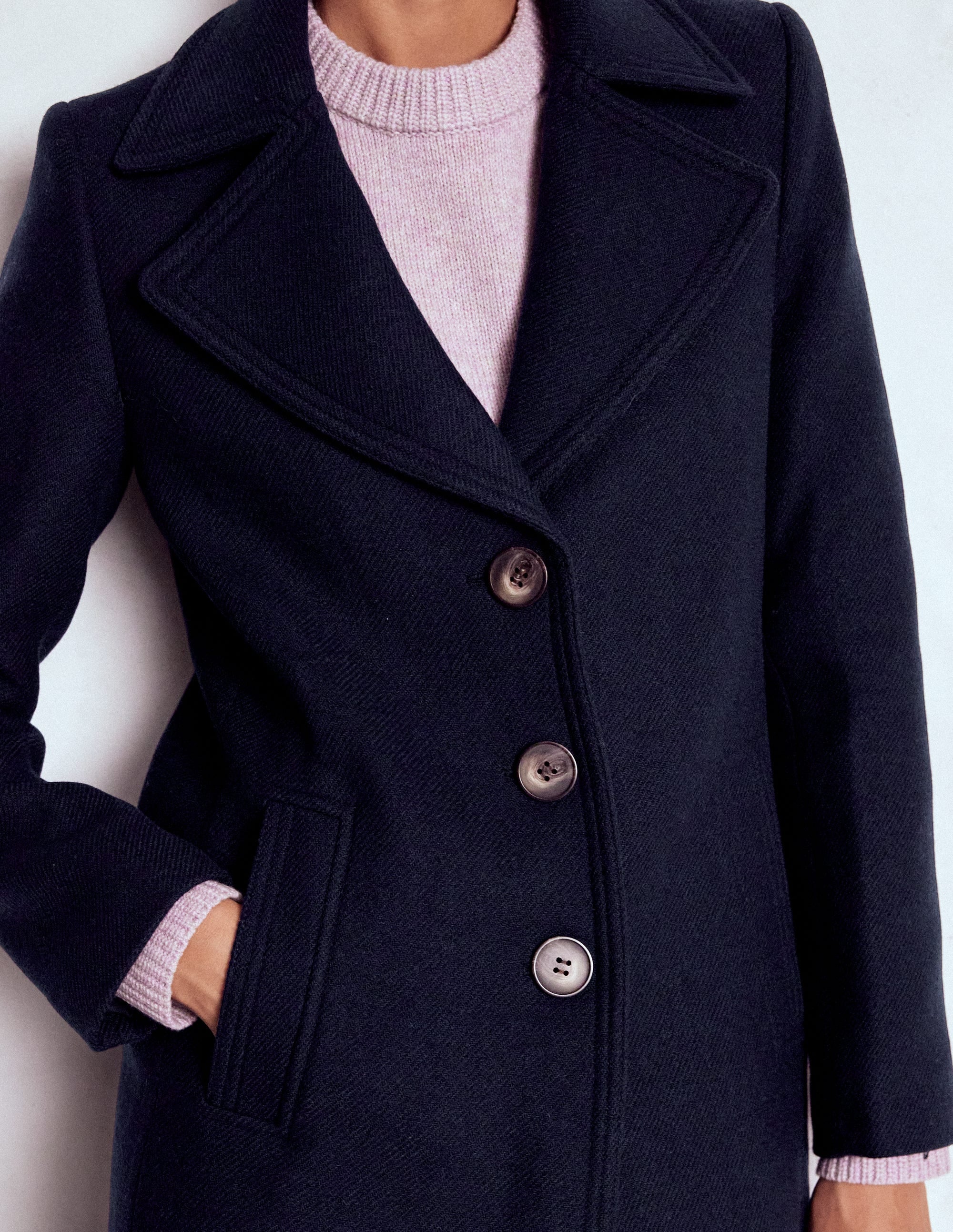 Newport Wool Coat - Navy | Boden USA