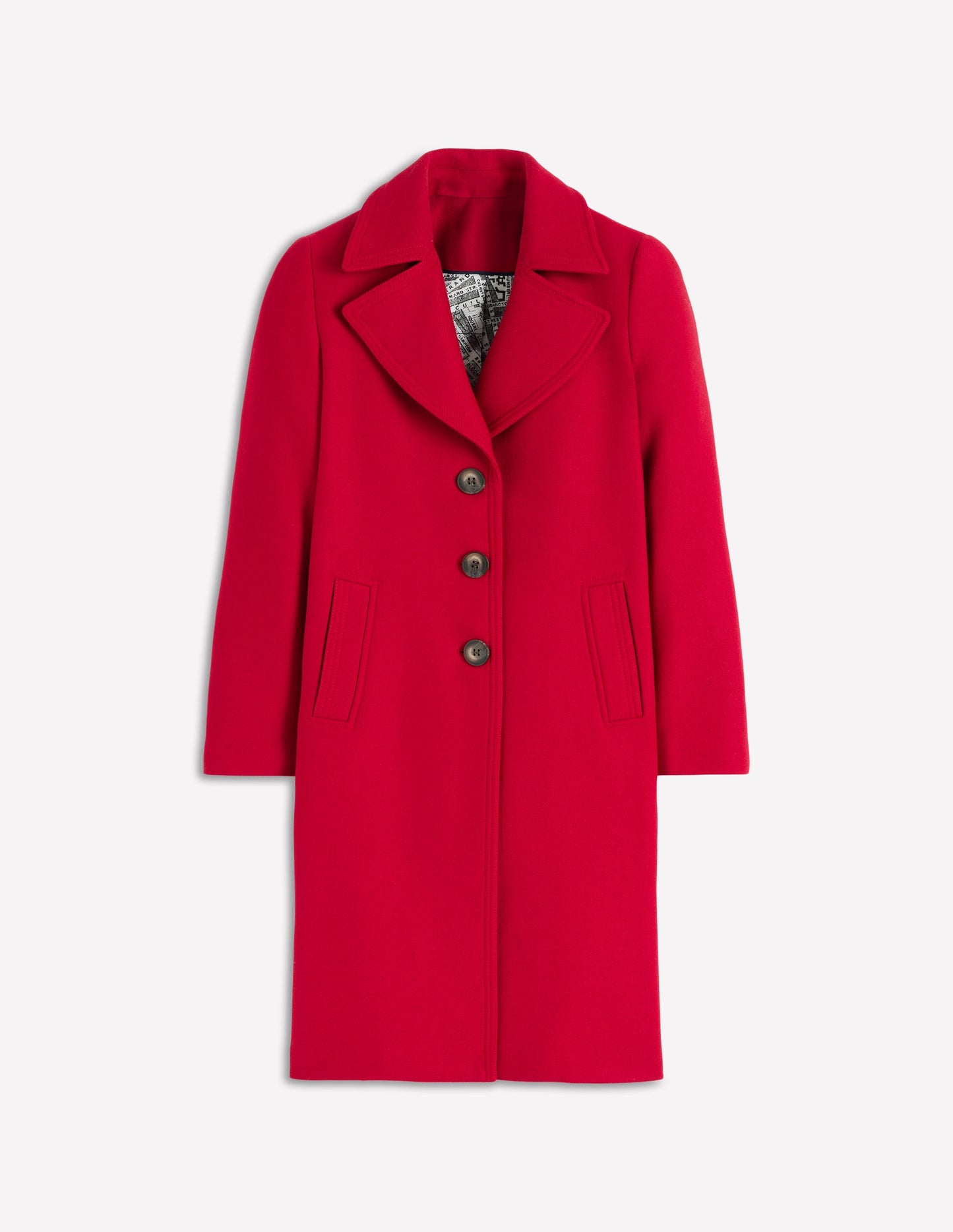 Newport Wool Coat-Cranberry Red