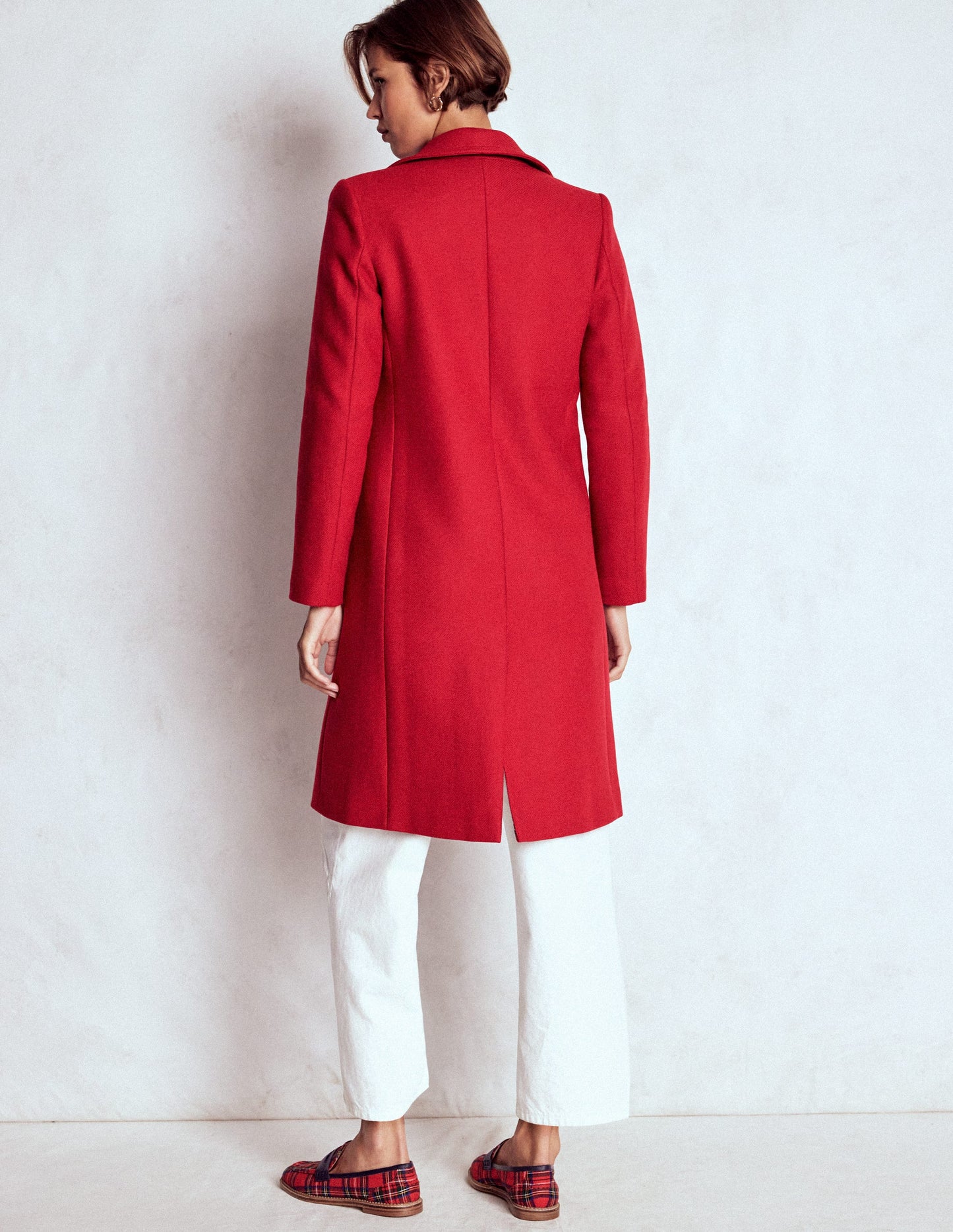 Newport Wool Coat-Cranberry Red