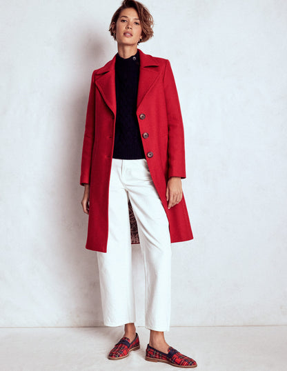 Newport Wool Coat-Cranberry Red-4
