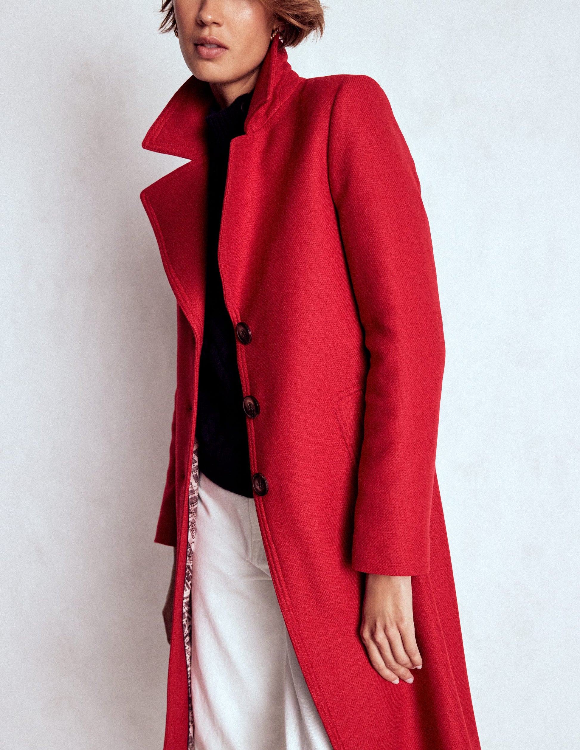 Newport Wool Coat-Cranberry Red-5