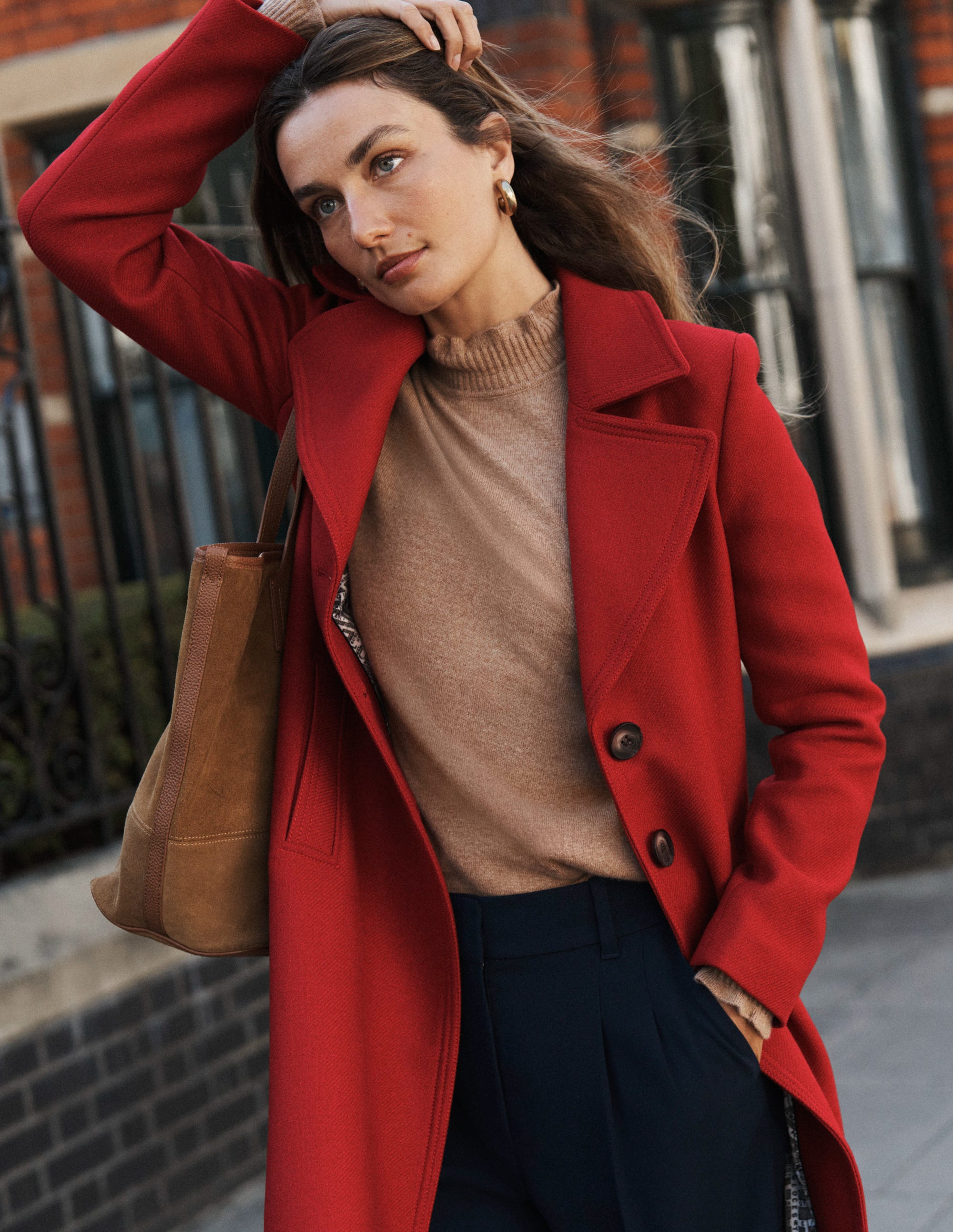 Newport Wool Coat-Cranberry Red | Boden USA