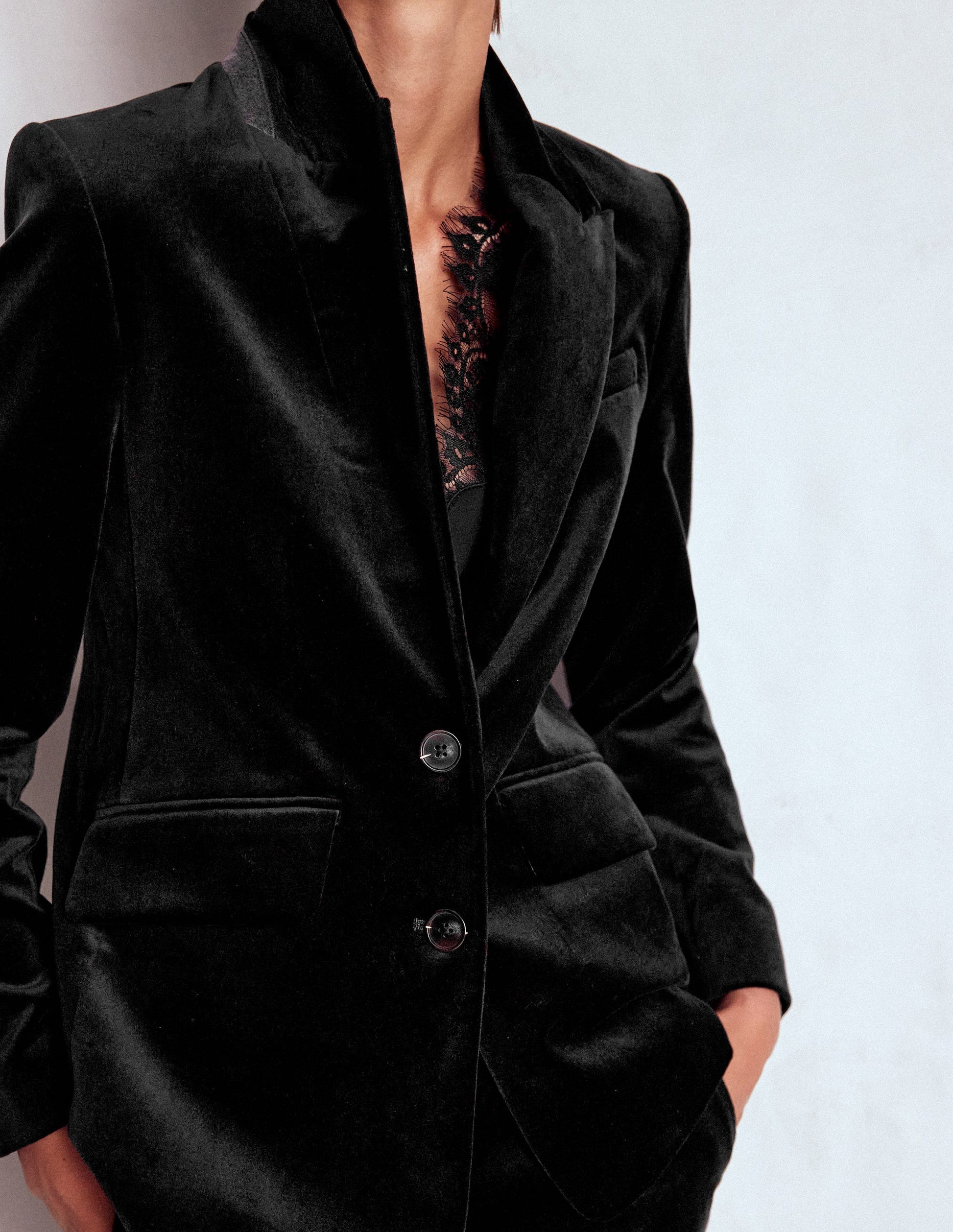 Stamford Velvet Blazer-Black-2