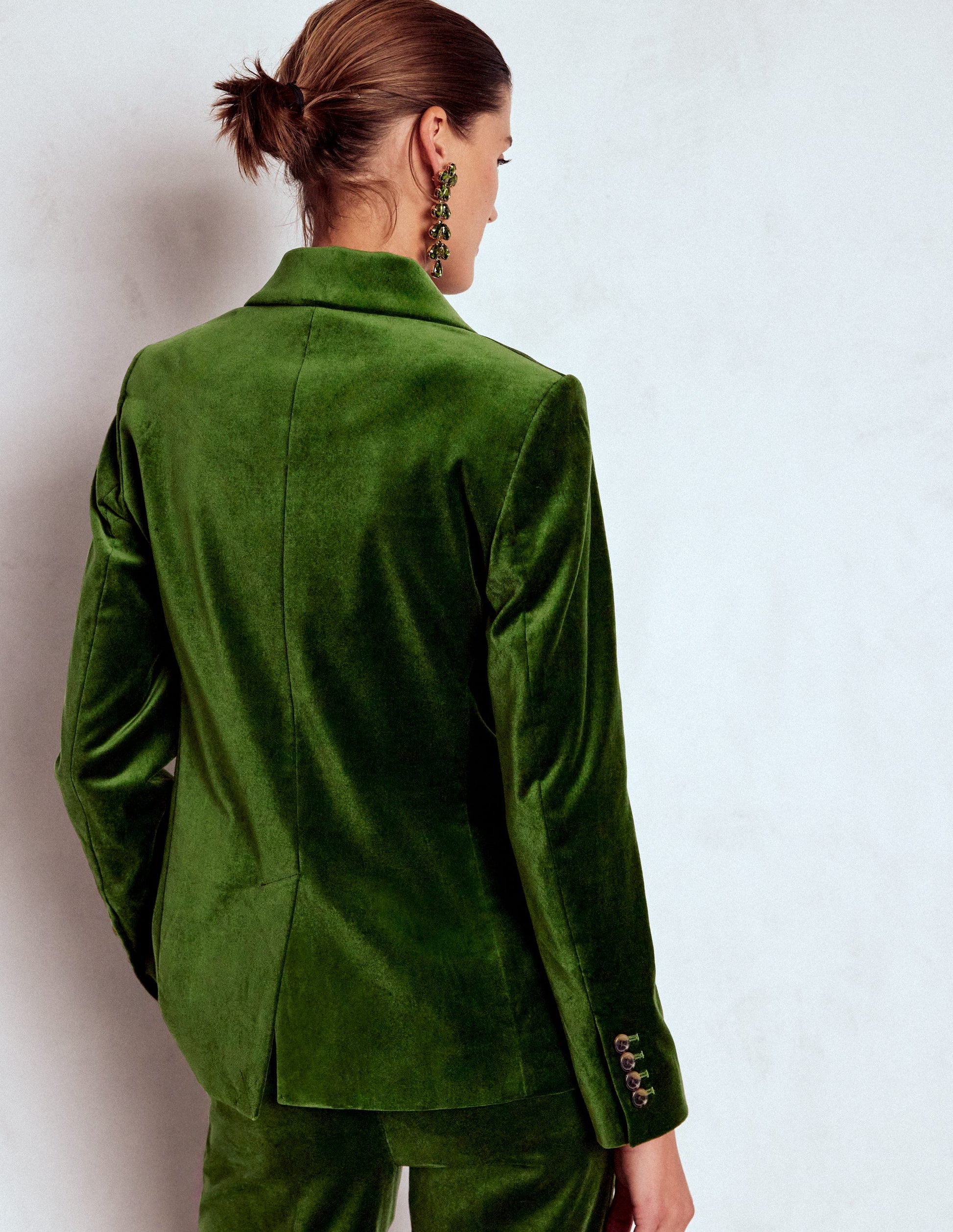 Stamford Velvet Blazer-Green Fir-3