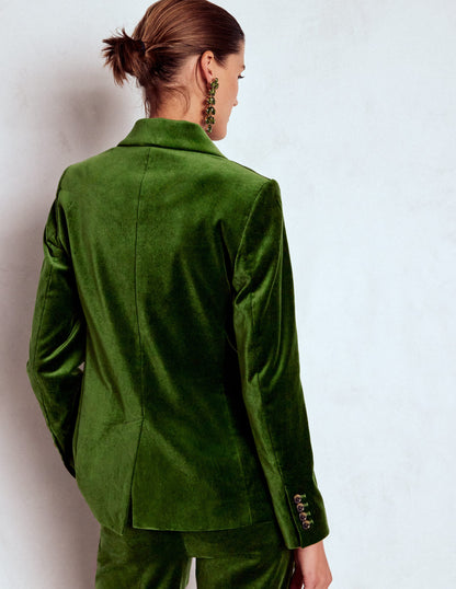 Stamford Velvet Blazer-Green Fir-3