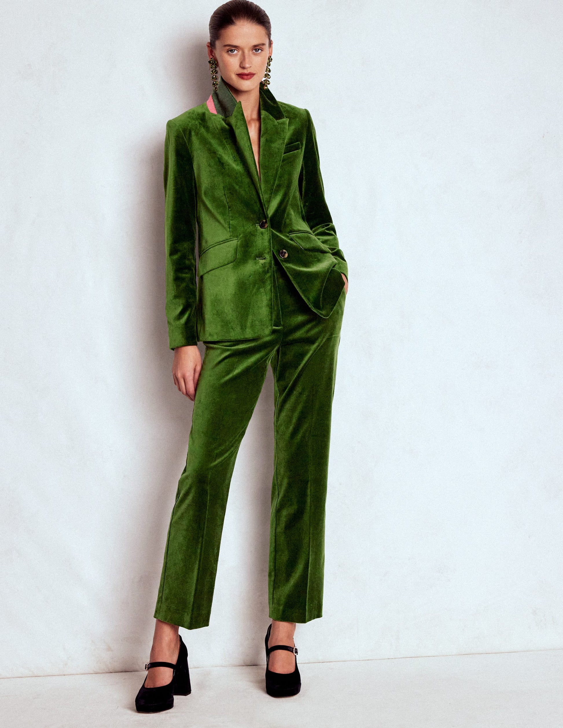 Stamford Velvet Blazer-Green Fir-4