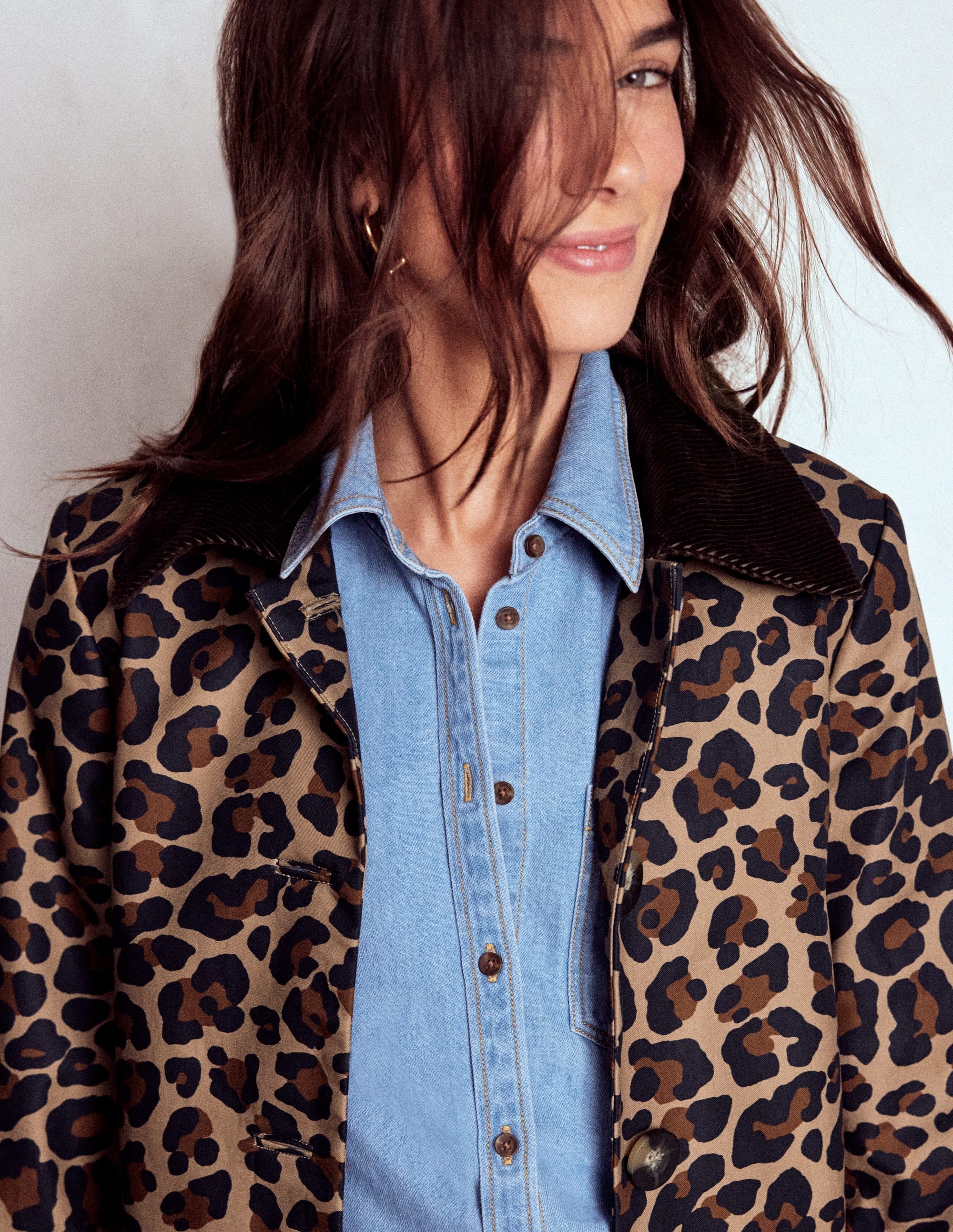 Lancaster Belted Mac - Leopard | Boden USA
