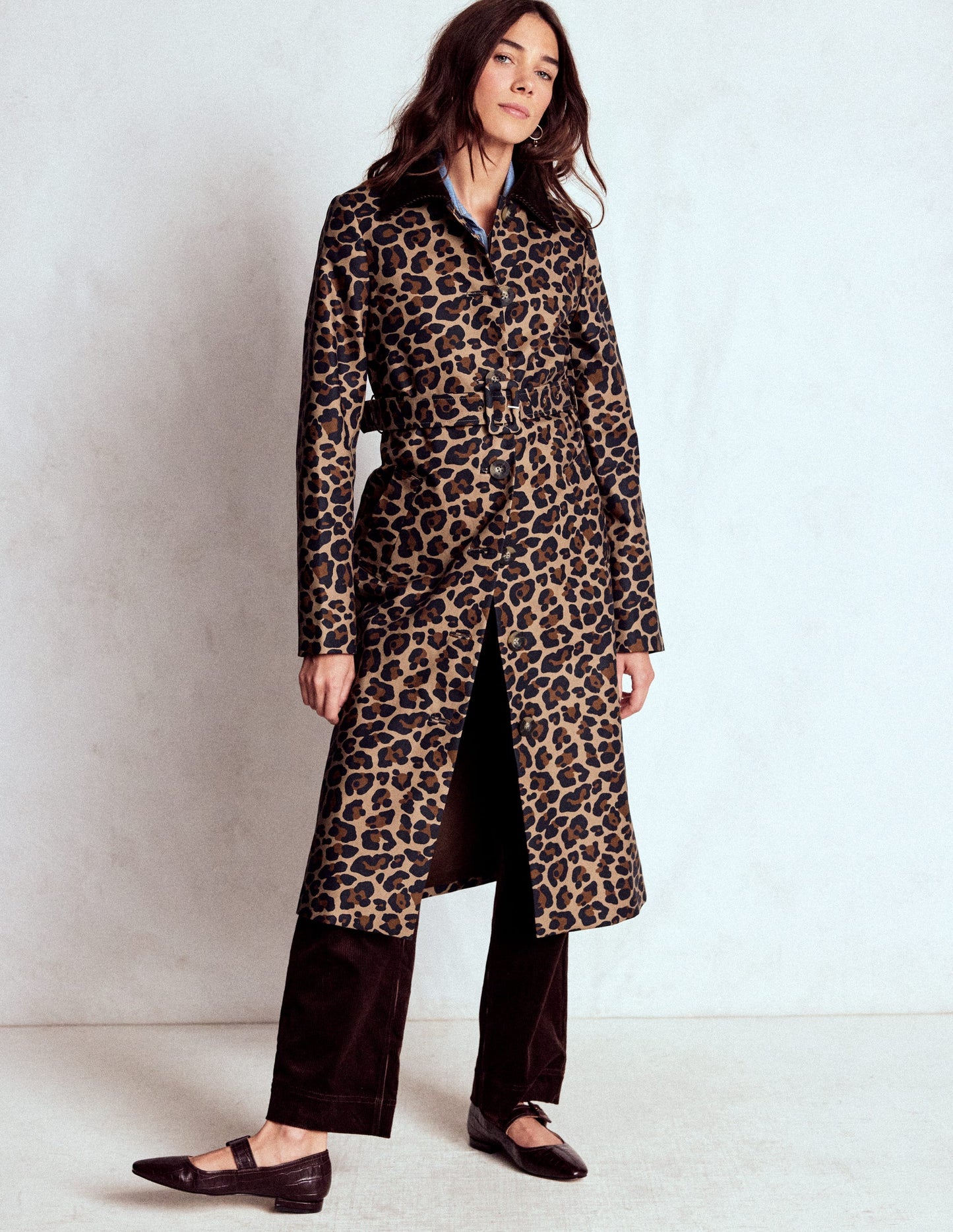 Lancaster Belted Mac-Leopard