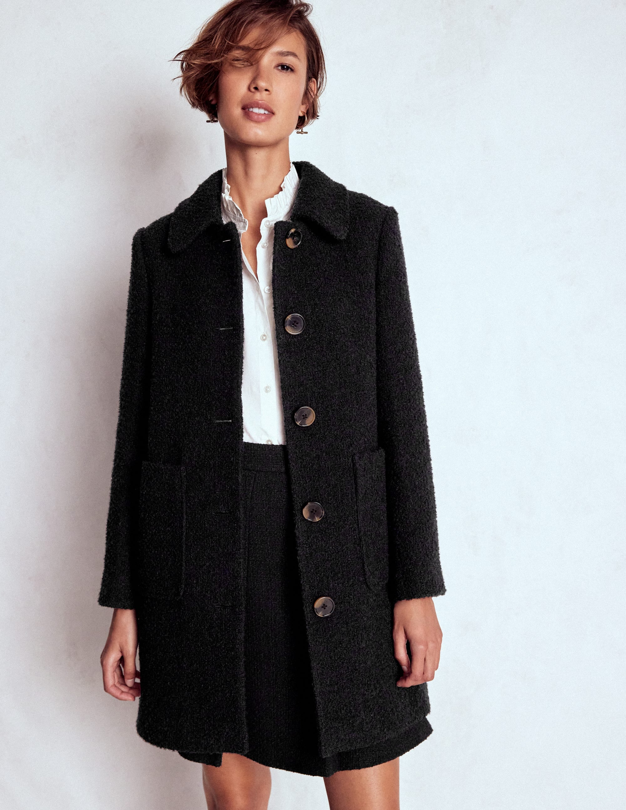 Carlisle Wool Coat-Black | Boden USA