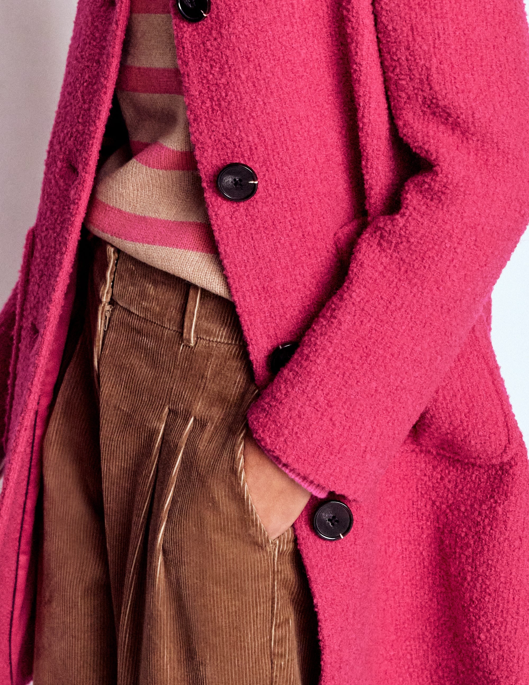 Carlisle Wool Coat-Vibrant Pink | Boden USA