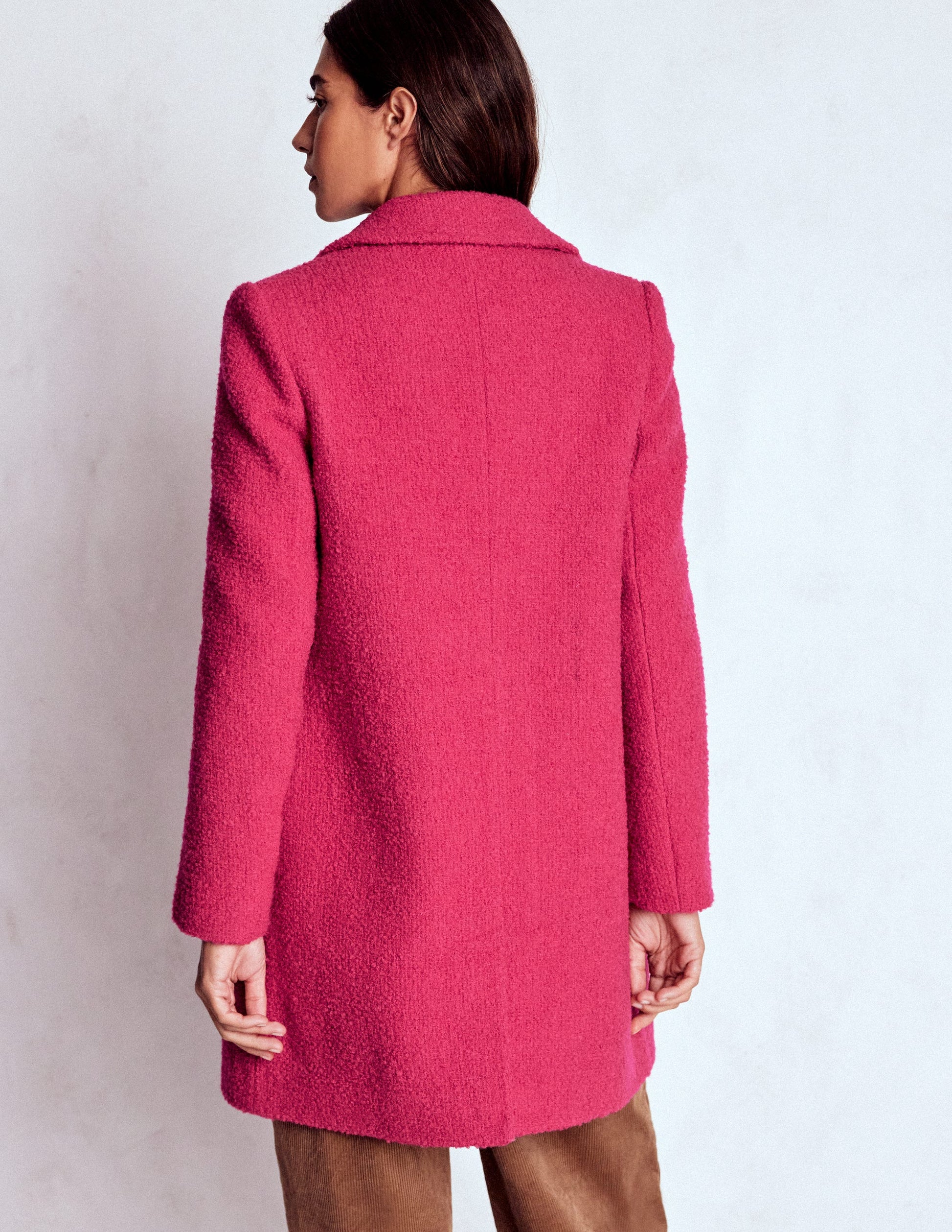 pink wool dress coat Long wool Belted winter trench coat C4497 1-pink / XS