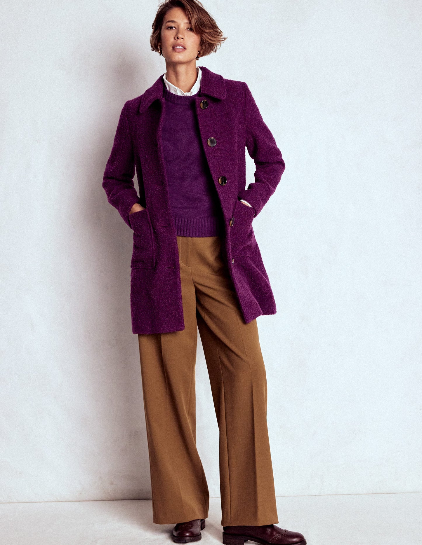 Carlisle Wool Coat-Plum Jam