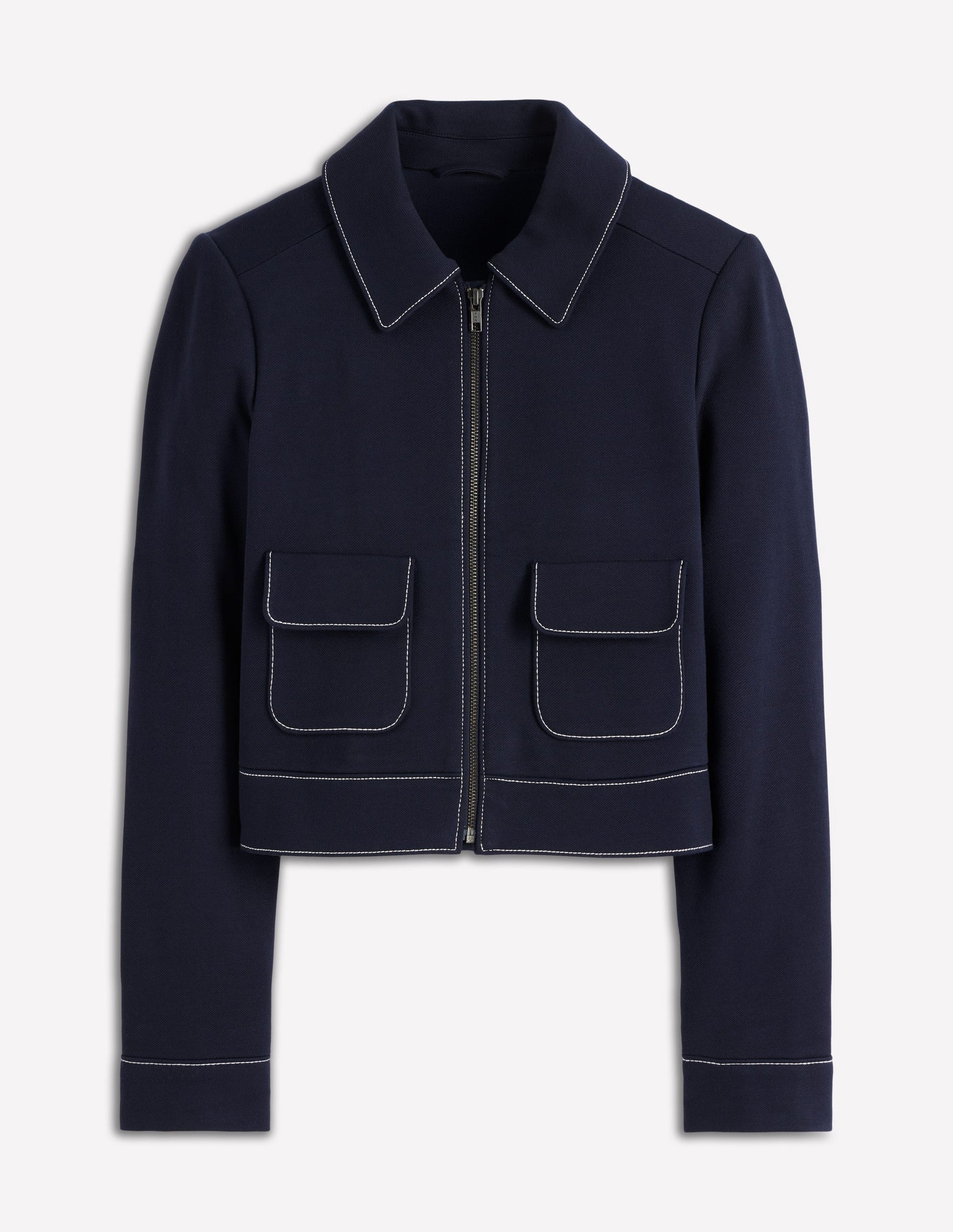 Zip Patch Pocket Jacket-NAVY-8
