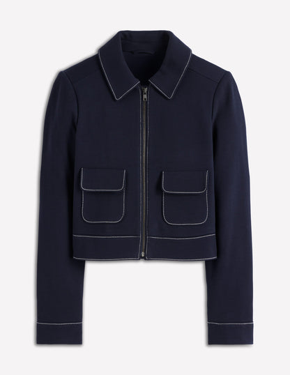 Zip Patch Pocket Jacket-NAVY-8