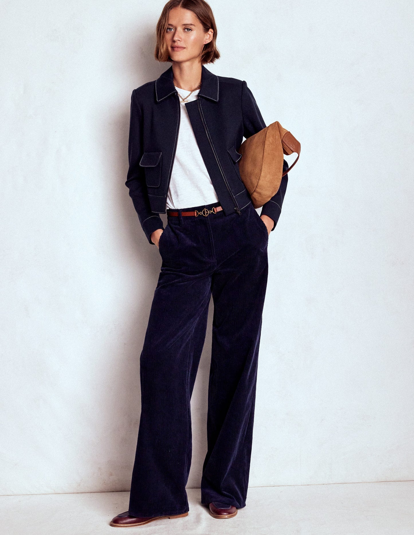 Zip Patch Pocket Jacket-NAVY