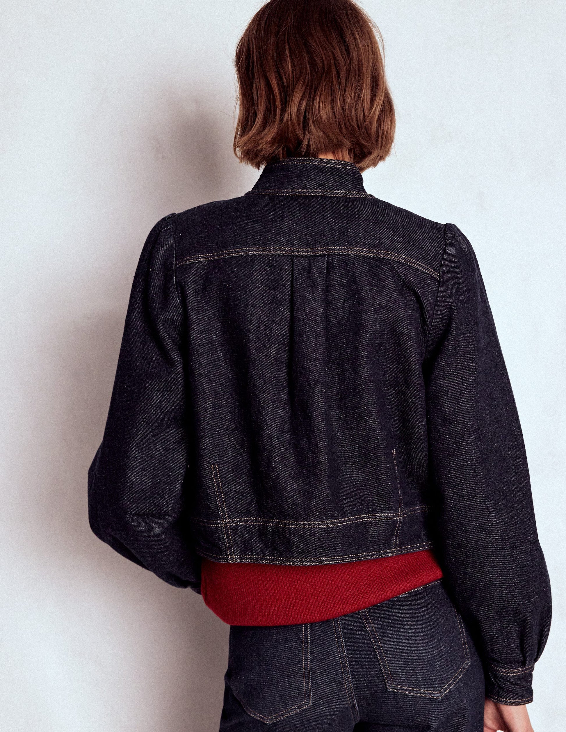 Topstitch Denim Jacket-Indigo-3