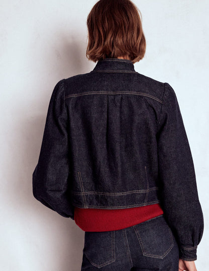 Topstitch Denim Jacket-Indigo-3