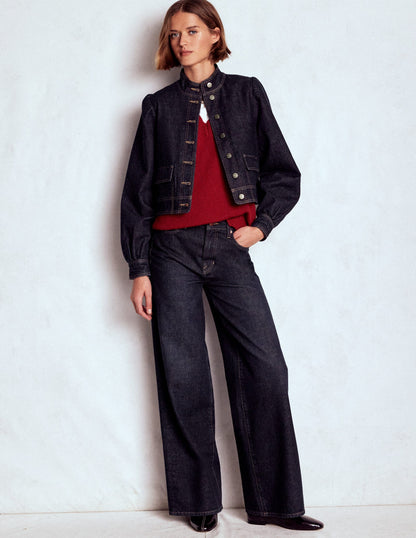 Topstitch Denim Jacket-Indigo-4