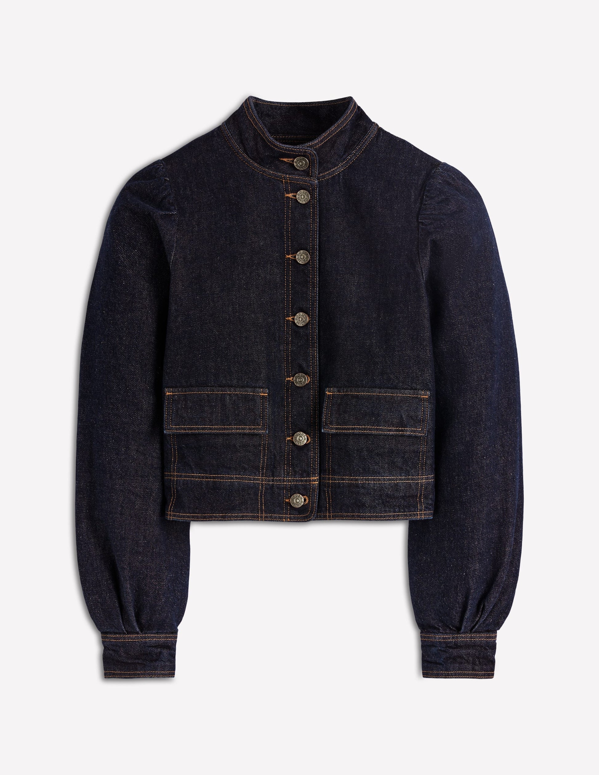 Topstitch Denim Jacket-Indigo-7