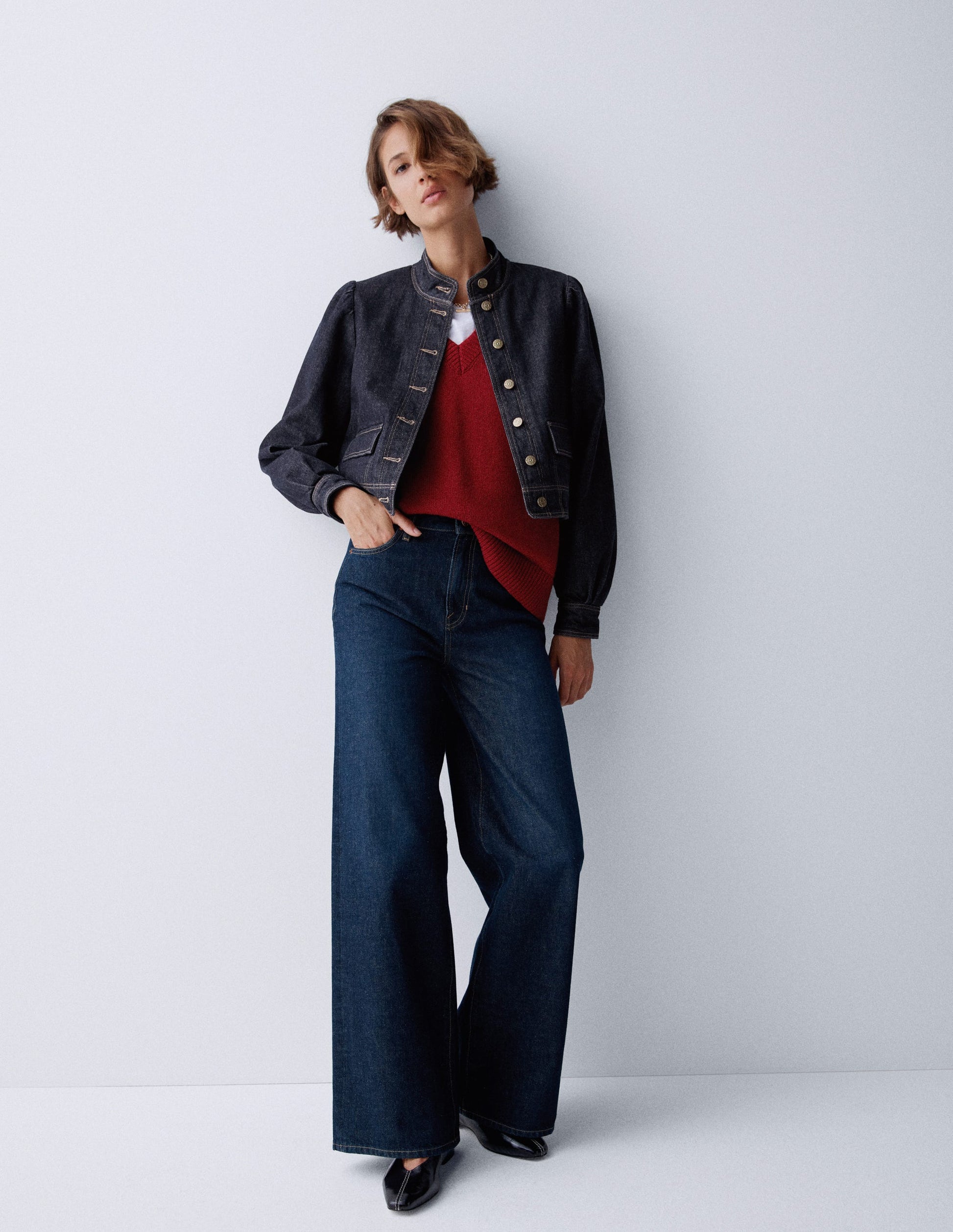 Topstitch Denim Jacket-Indigo-6