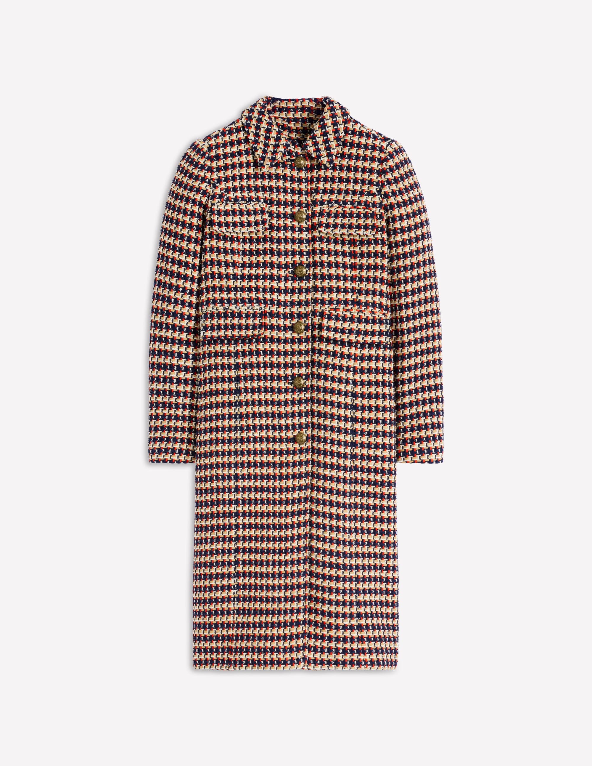 Pocket Detail Coat-Camel, Navy Red | Boden USA