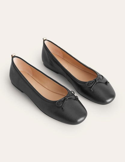 Kitty Flexi Sole Ballet Flats-Black Leather-3