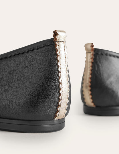 Kitty Flexi Sole Ballet Flats-Black Leather-4