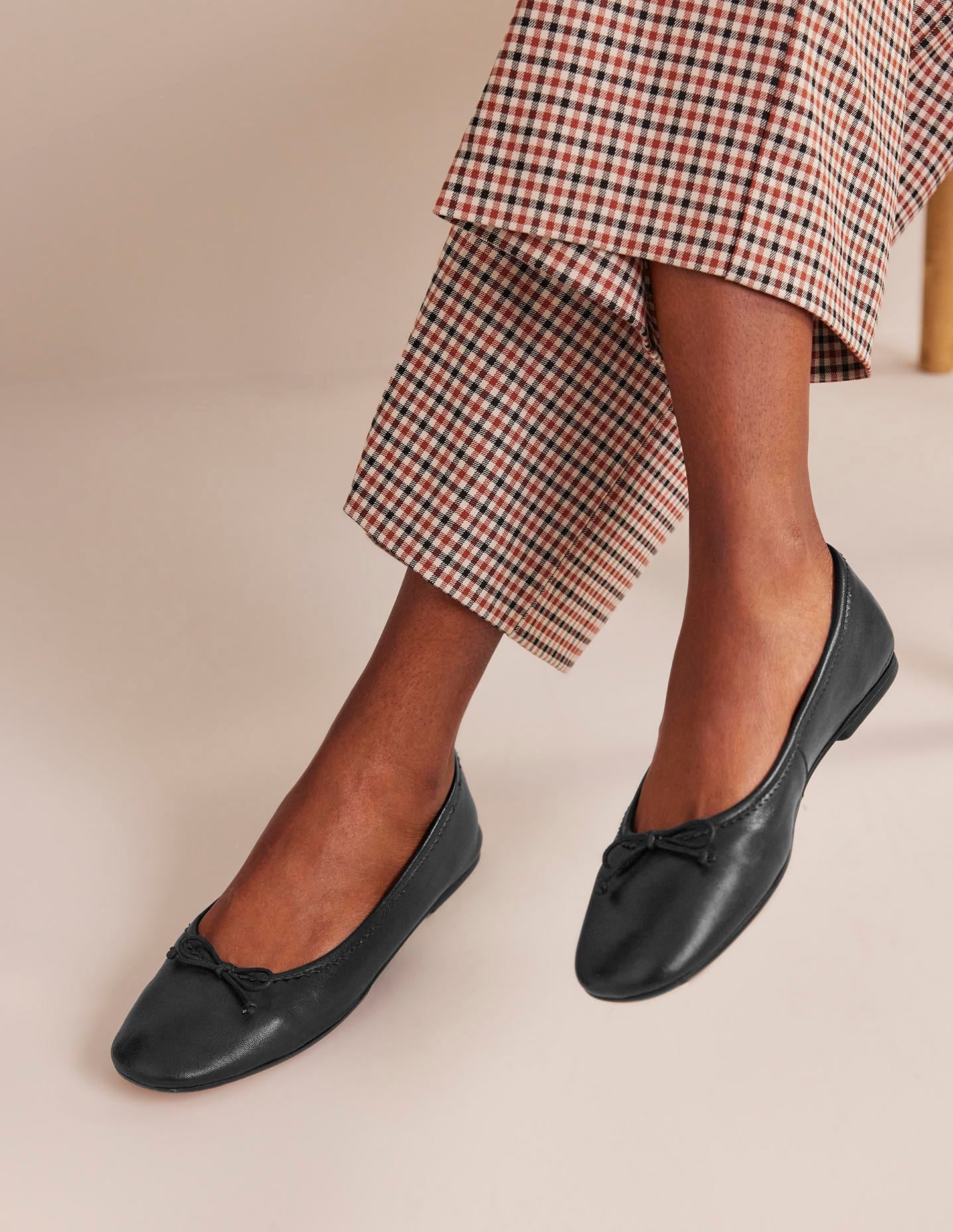 Kitty Flexi Sole Ballet Flats-Black Leather - Image 2