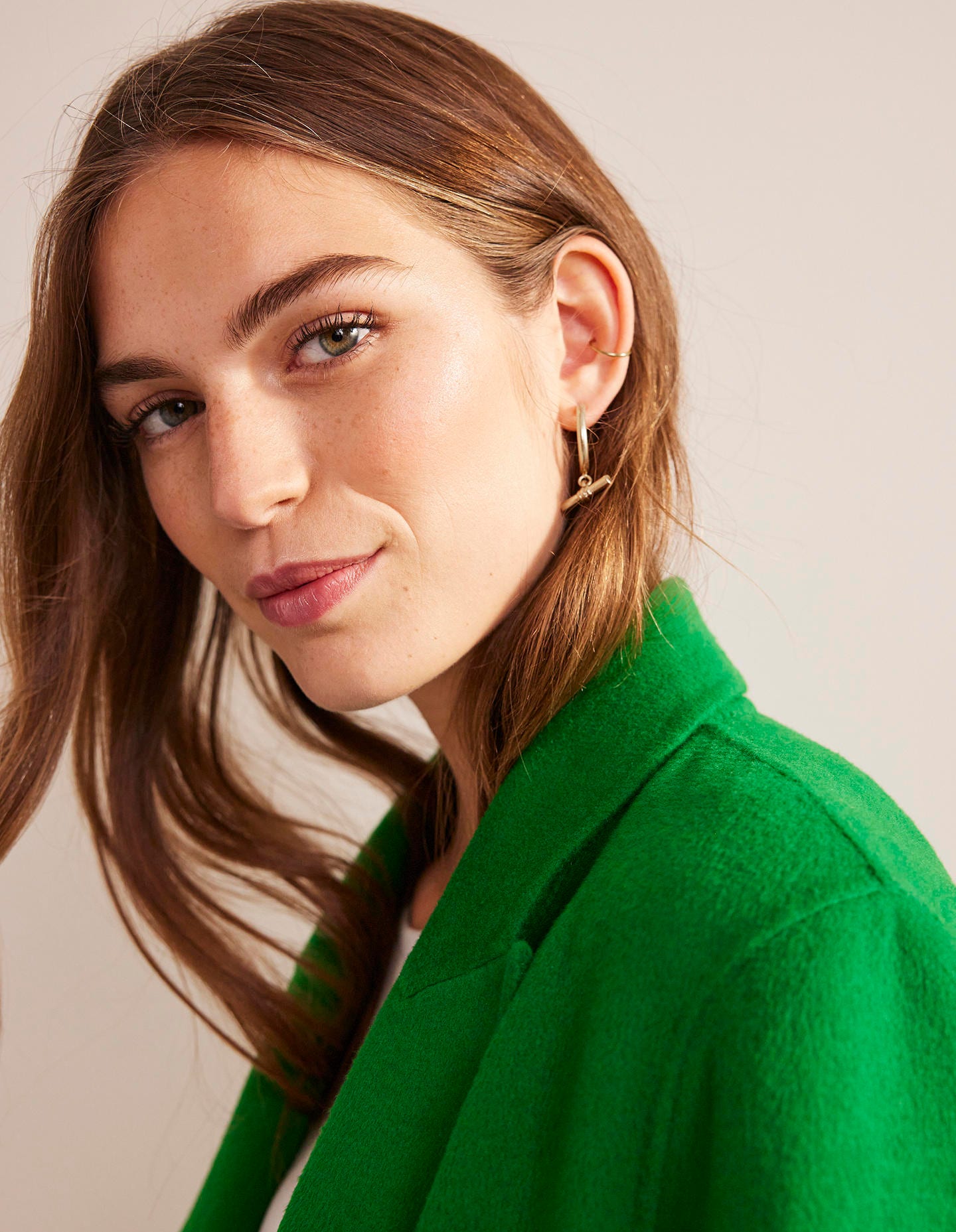 T-bar Hoop Earrings-Gold