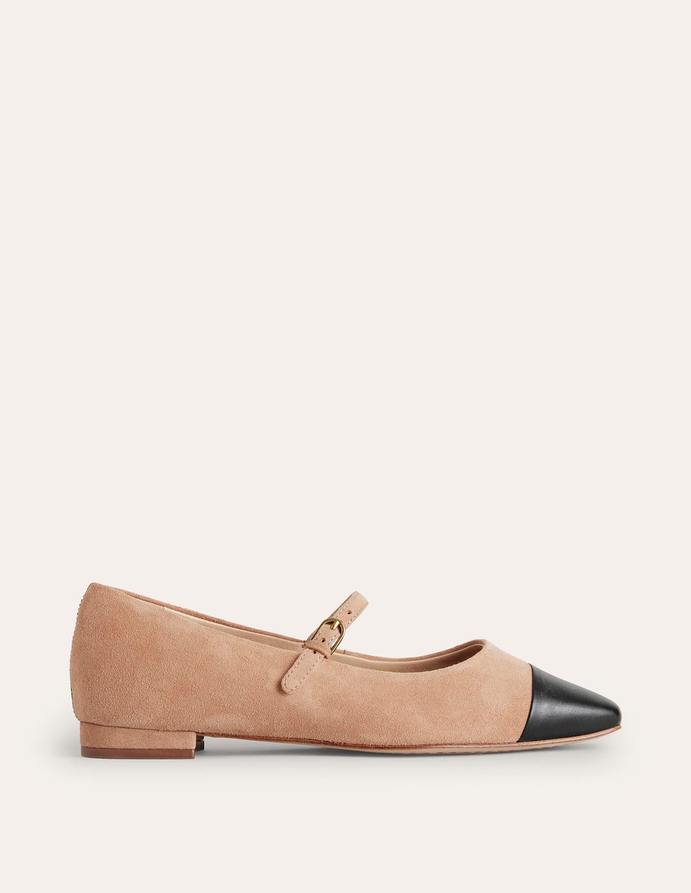 Penelope Mary Jane Flat-Latte Suede