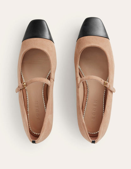 Penelope Mary Jane Flat-Latte Suede-5