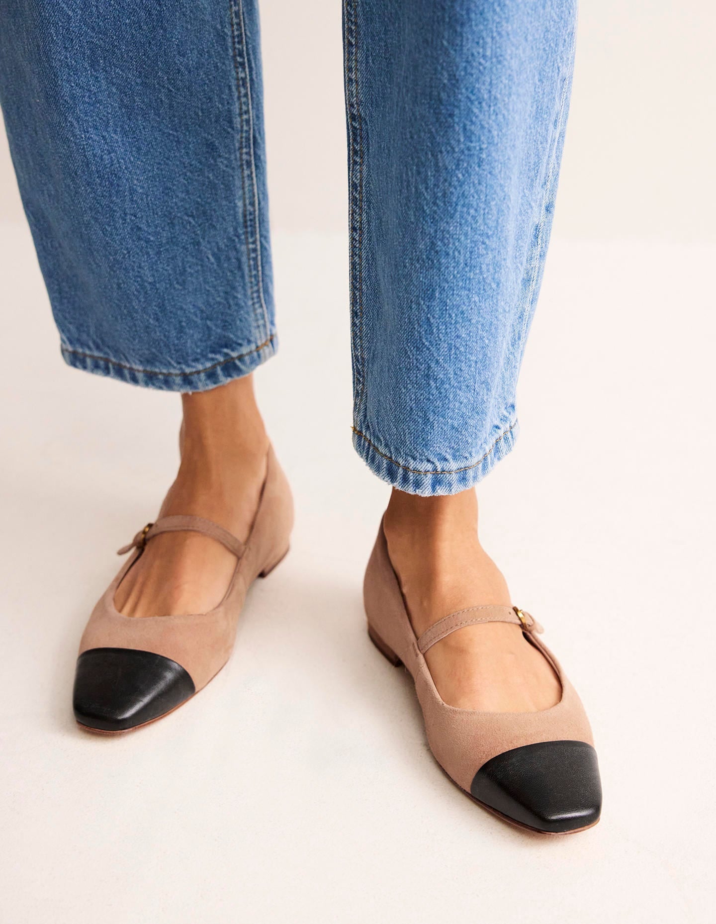 Penelope Mary Jane Flat-Latte Suede - Image 1