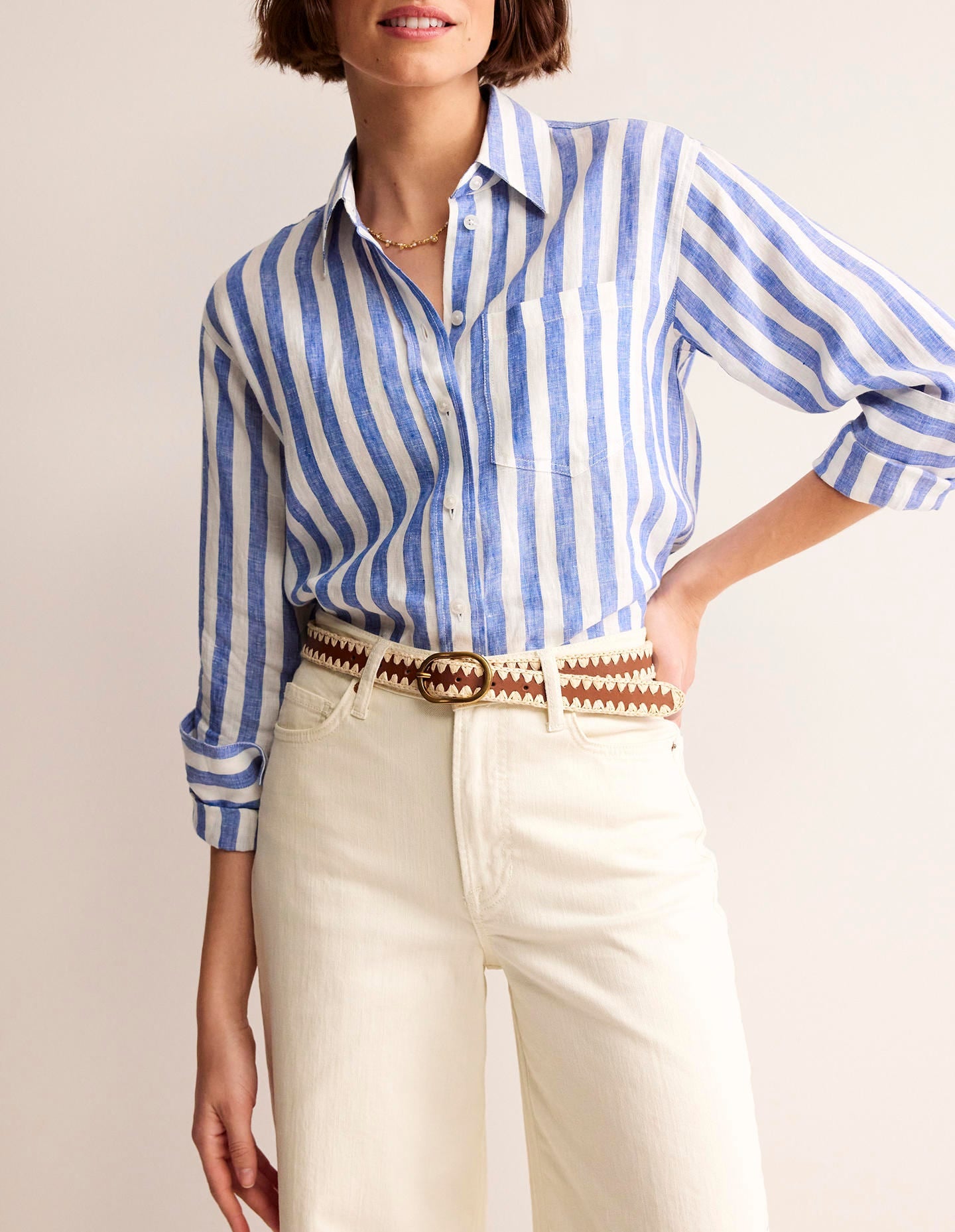 Whipstitch Classic Belt-Tan-1